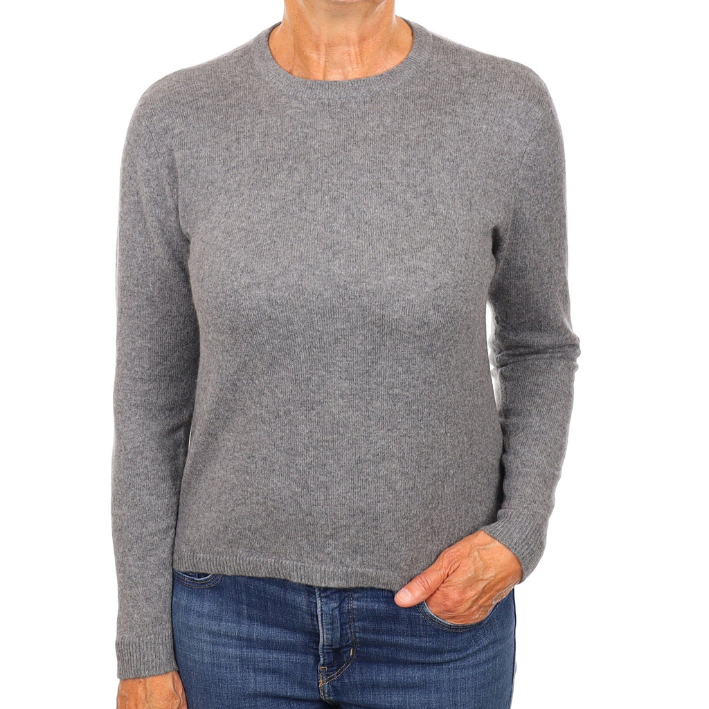 Slate Grey Cashmere Crew Neck Jumper Medium
