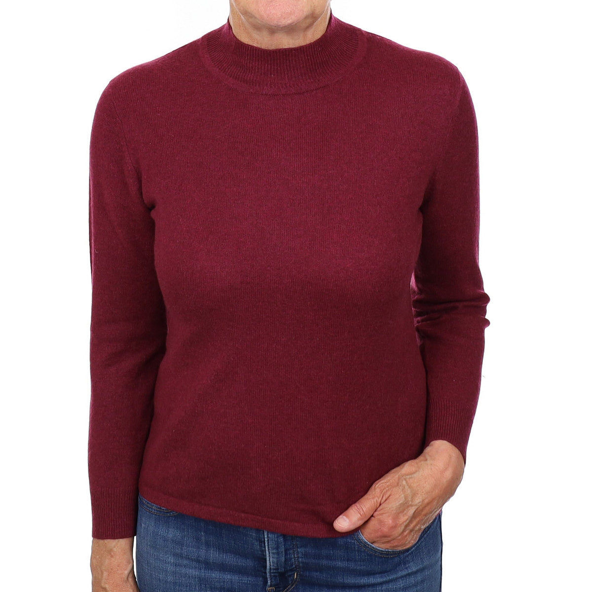 Mulberry Purple Cashmere Turtleneck Jumper Medium