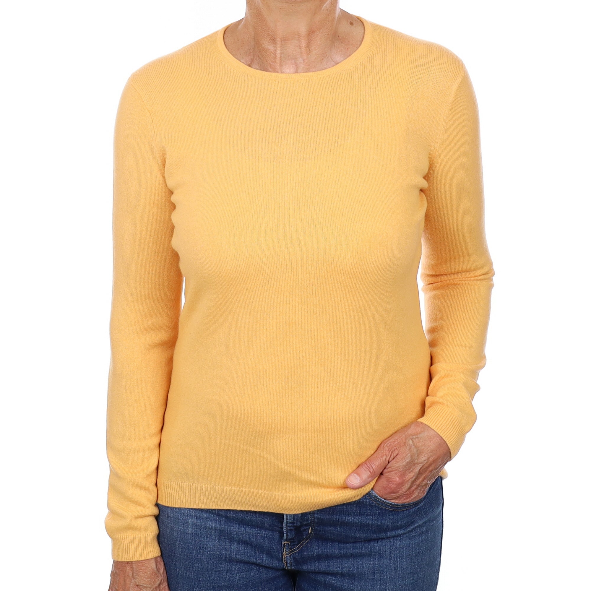 Mango Orange Cashmere Crew Neck Jumper Medium