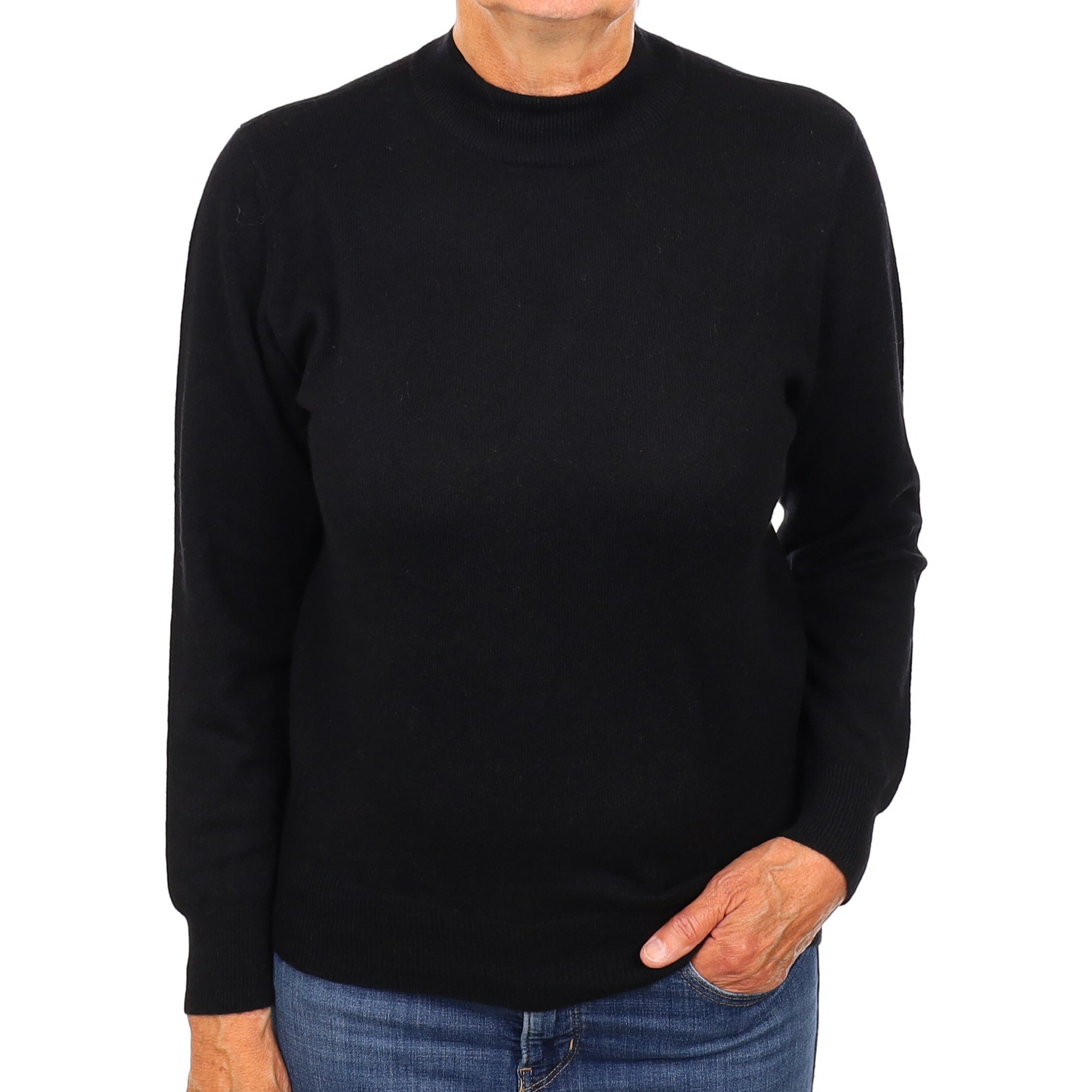Black Cashmere Cashmere Turtle Neck Jumper Medium