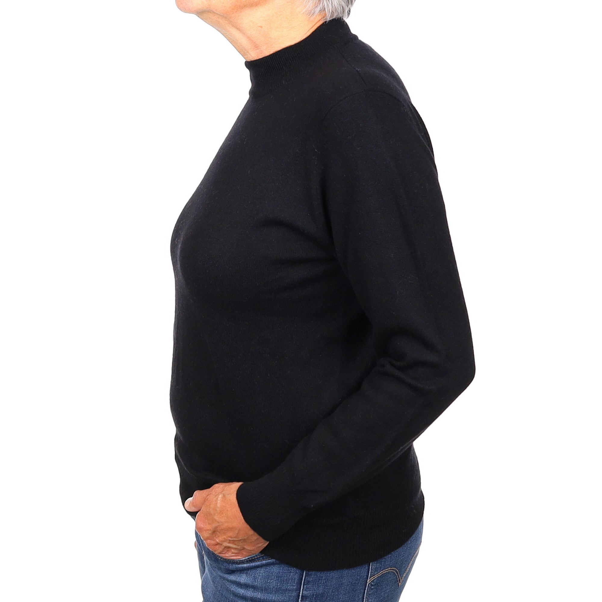 Black Cashmere Cashmere Turtle Neck Jumper Medium