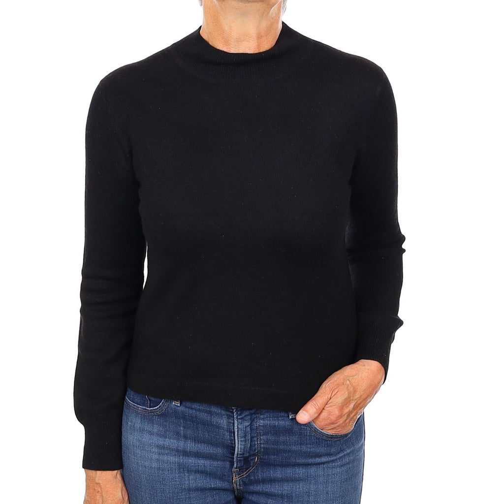 Black Cashmere Turtleneck Jumper Medium