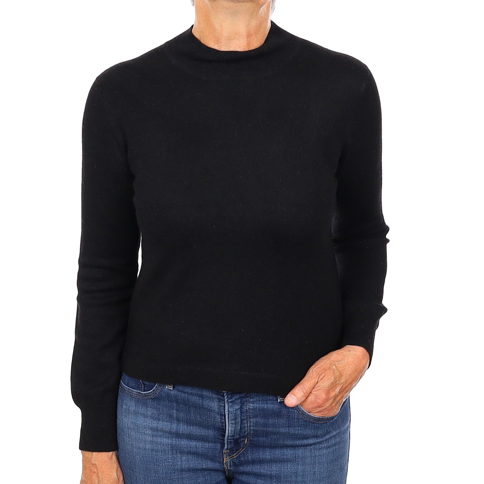 Black Cashmere Turtleneck Jumper Medium
