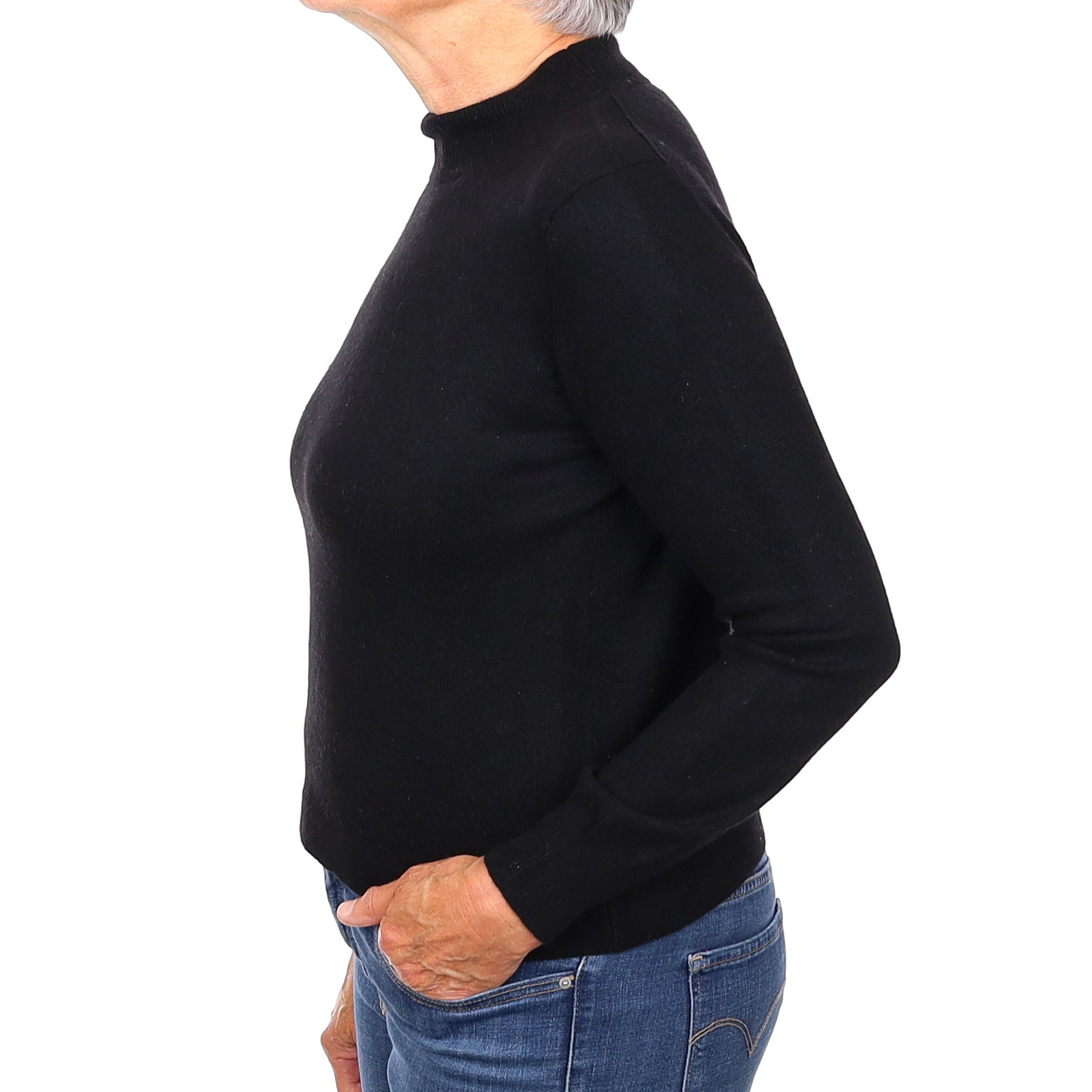 Black Cashmere Turtleneck Jumper Medium