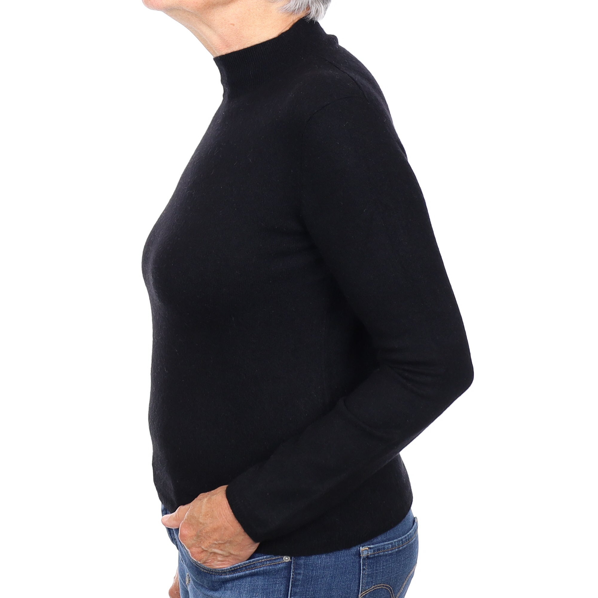 Black Cashmere Turtleneck Jumper Medium
