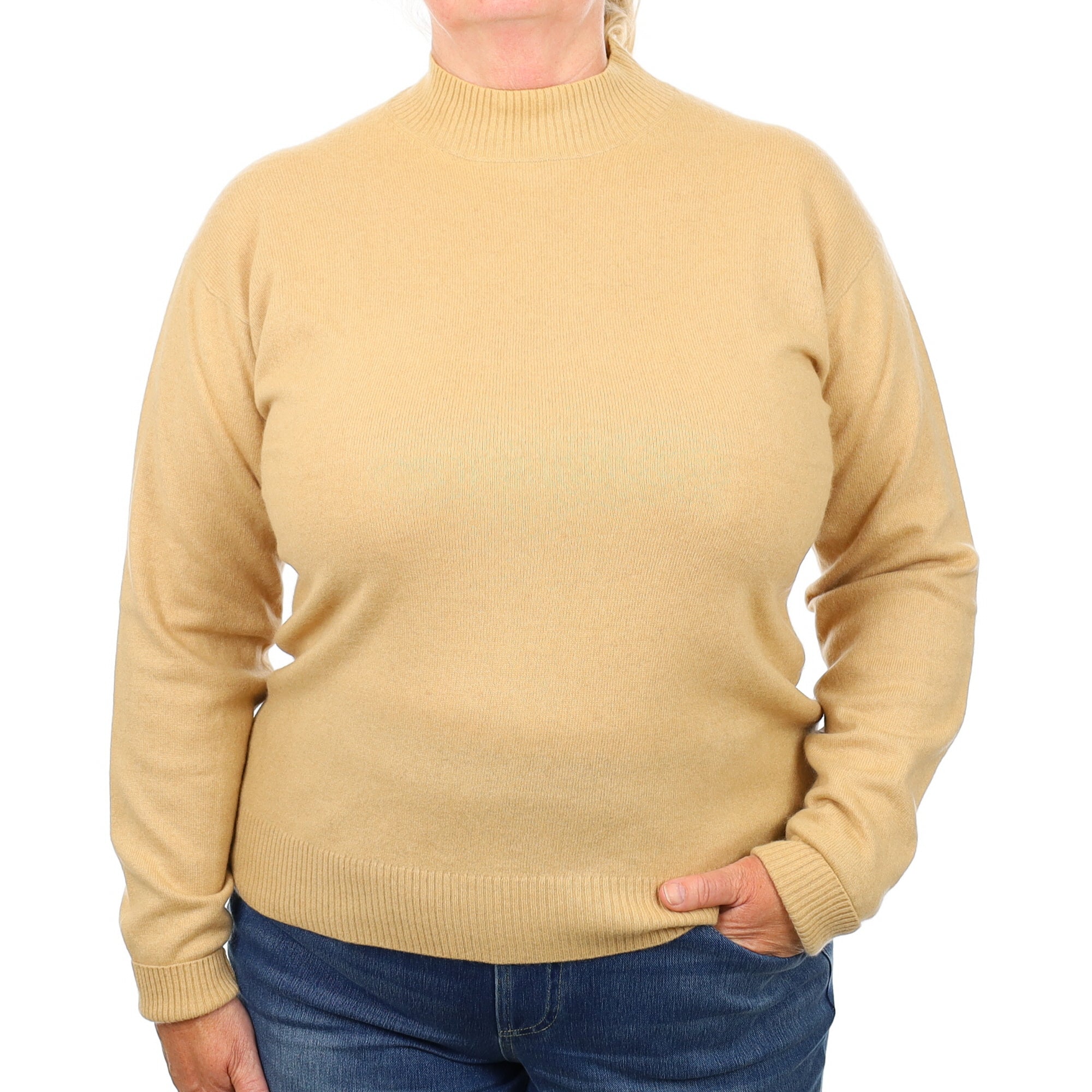 Sand Beige Cashmere Turtle Neck Jumper Extra Large