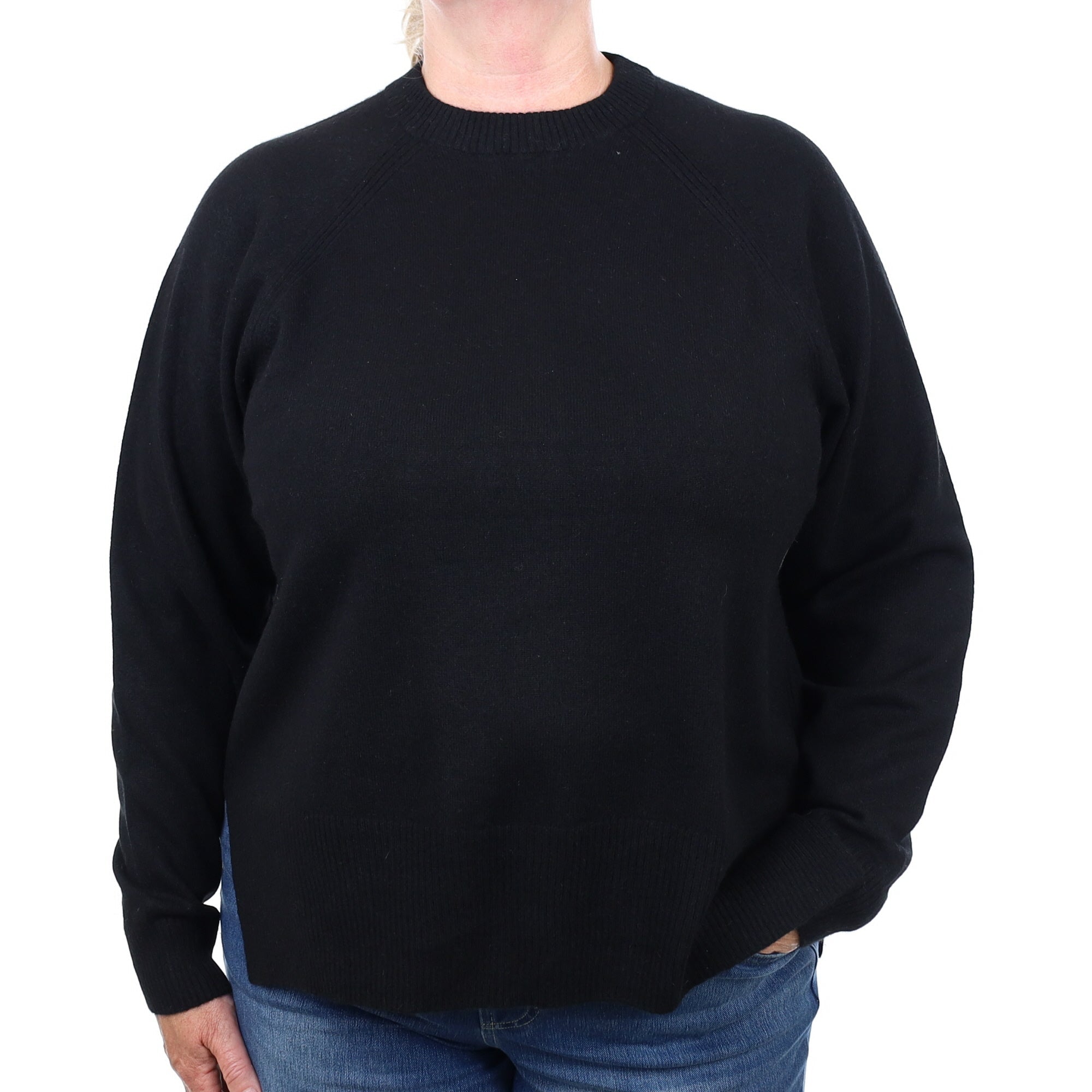 Whistle Black Cashmere Crew Neck Jumper Extra Large
