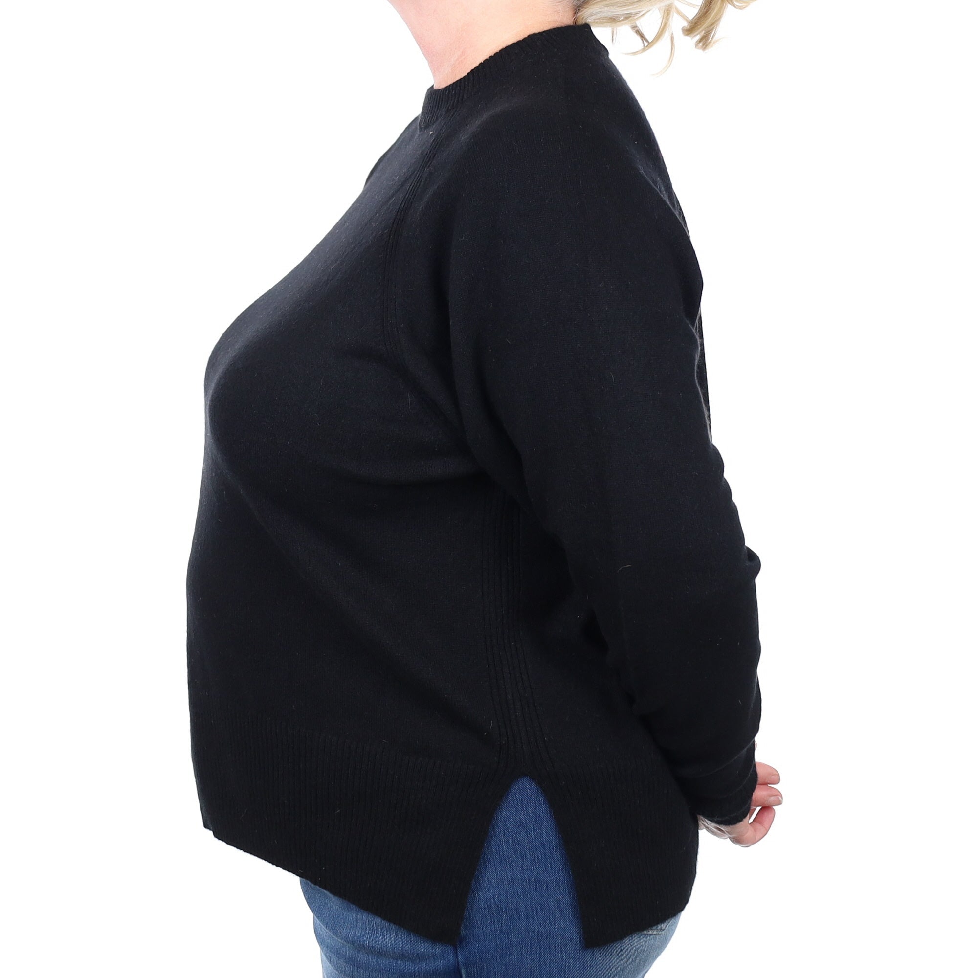 Whistle Black Cashmere Crew Neck Jumper Extra Large