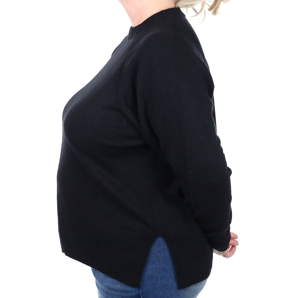 Whistle Black Cashmere Crew Neck Jumper Extra Large