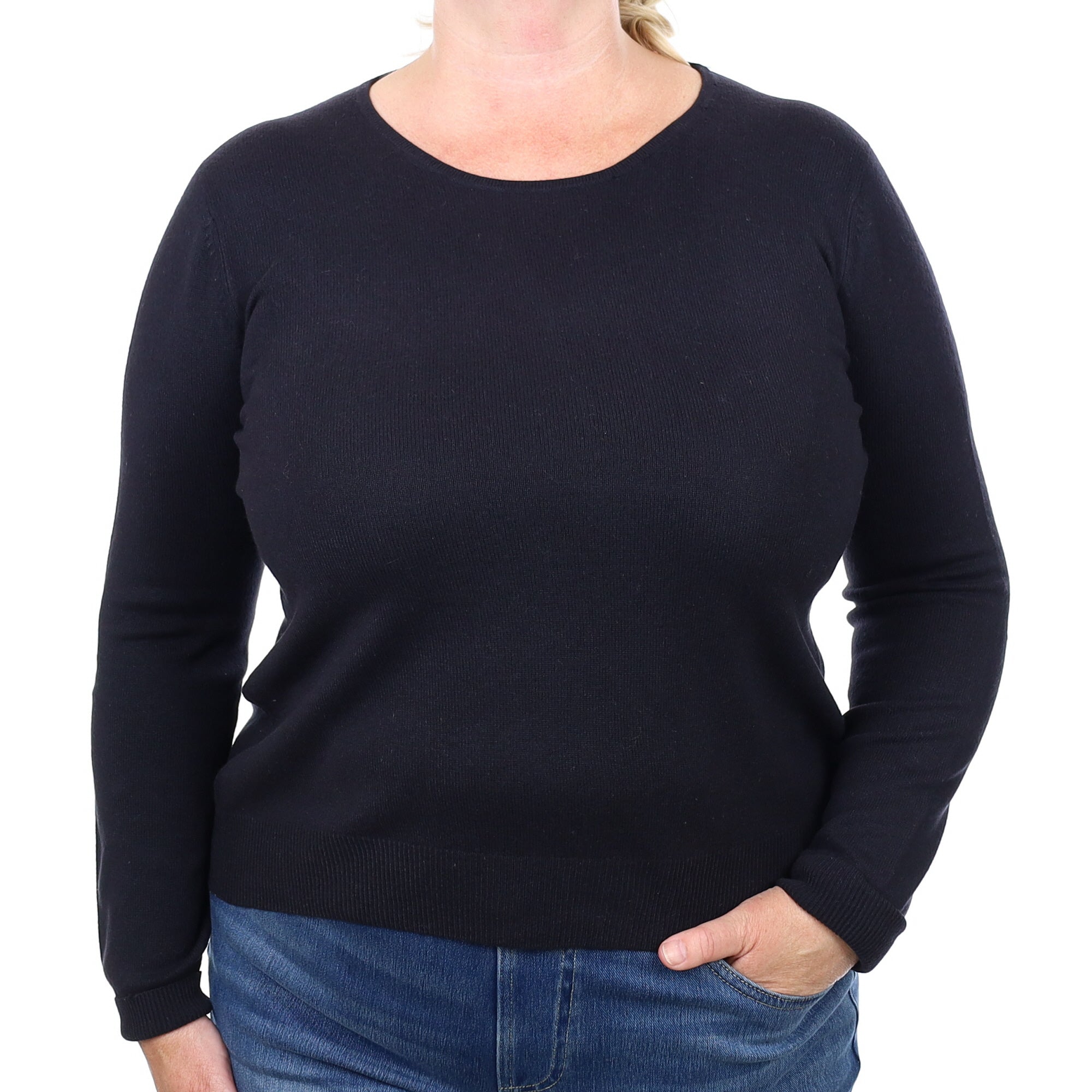 Black Cashmere Crew Neck Jumper Extra Large