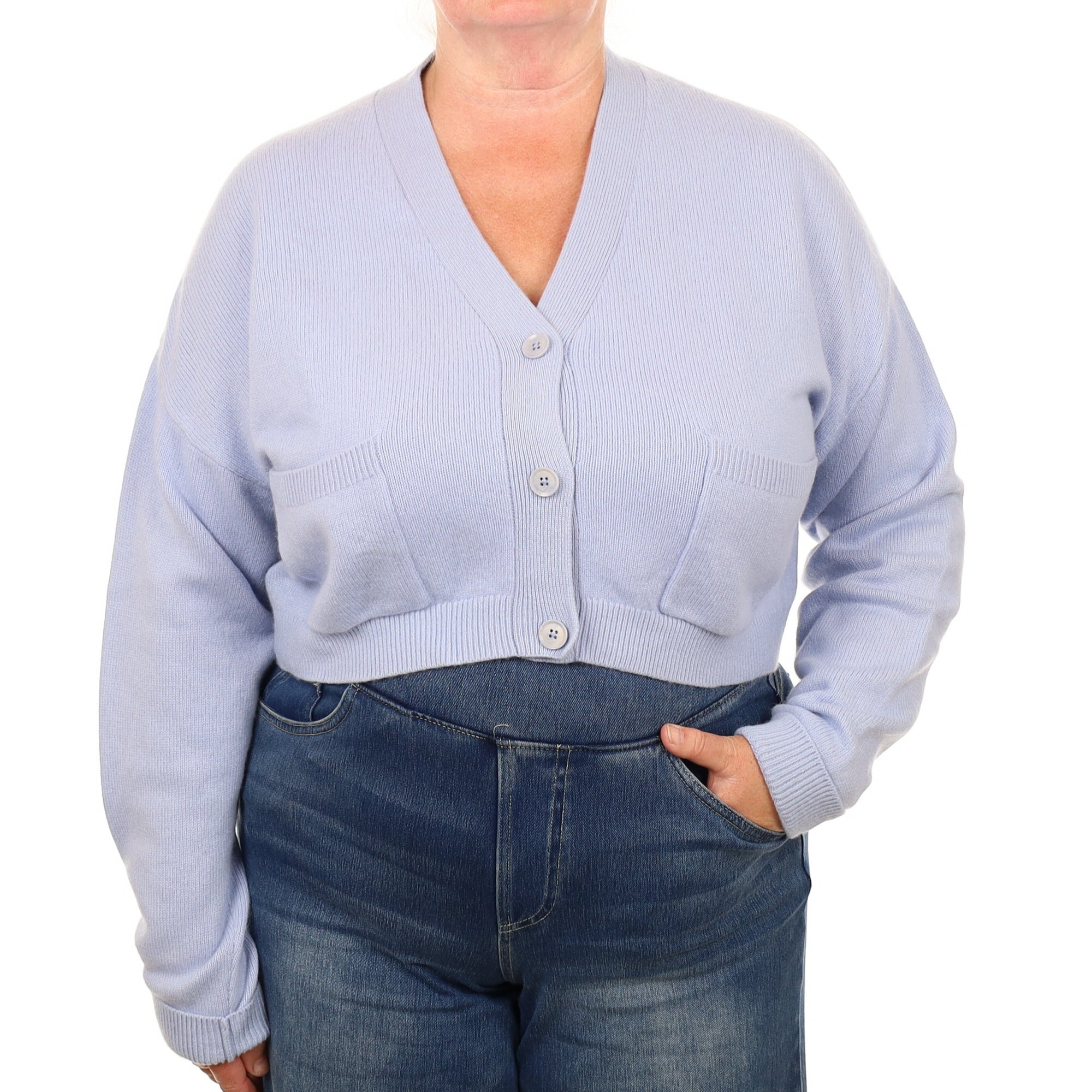 Scanlan Theodore Powder Blue Cashmere V Neck  Cardigan Extra Large