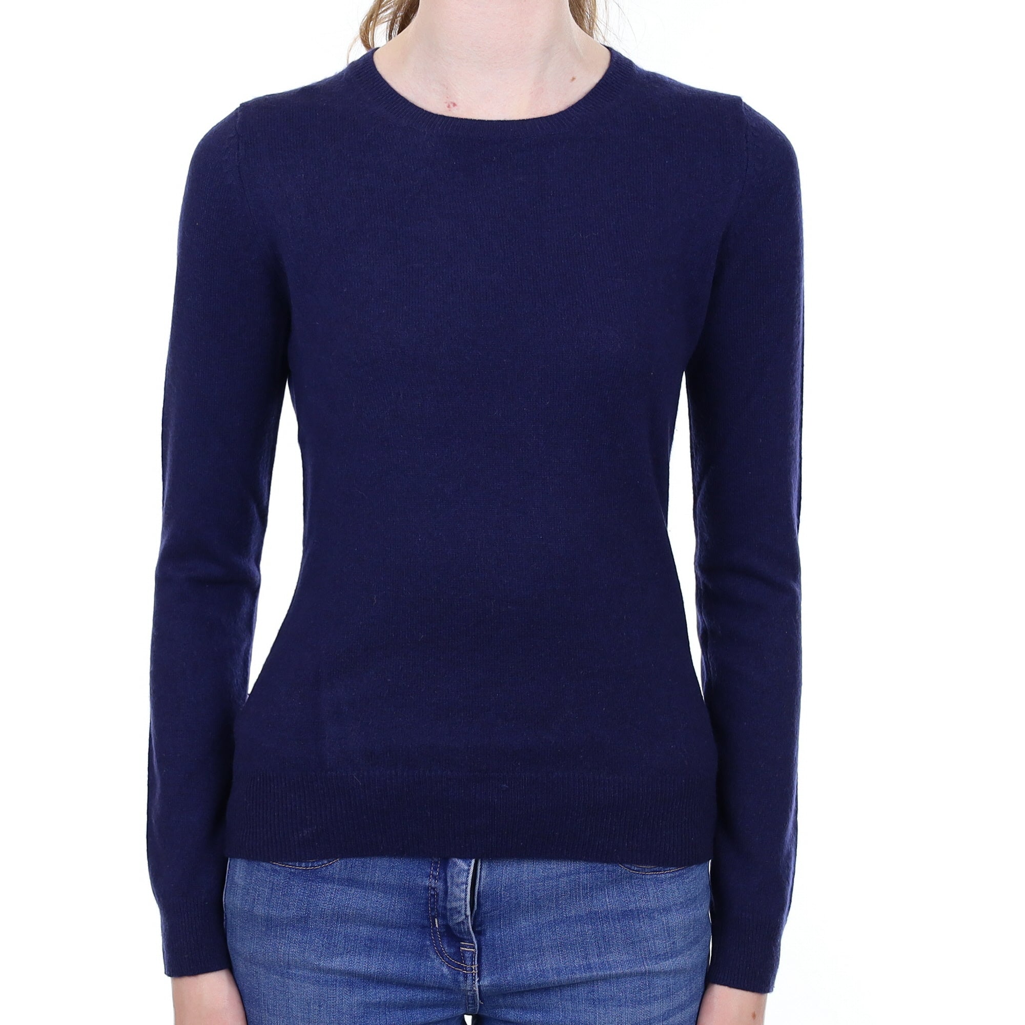 Indigo Blue Cashmere Crew Neck Jumper Extra Small