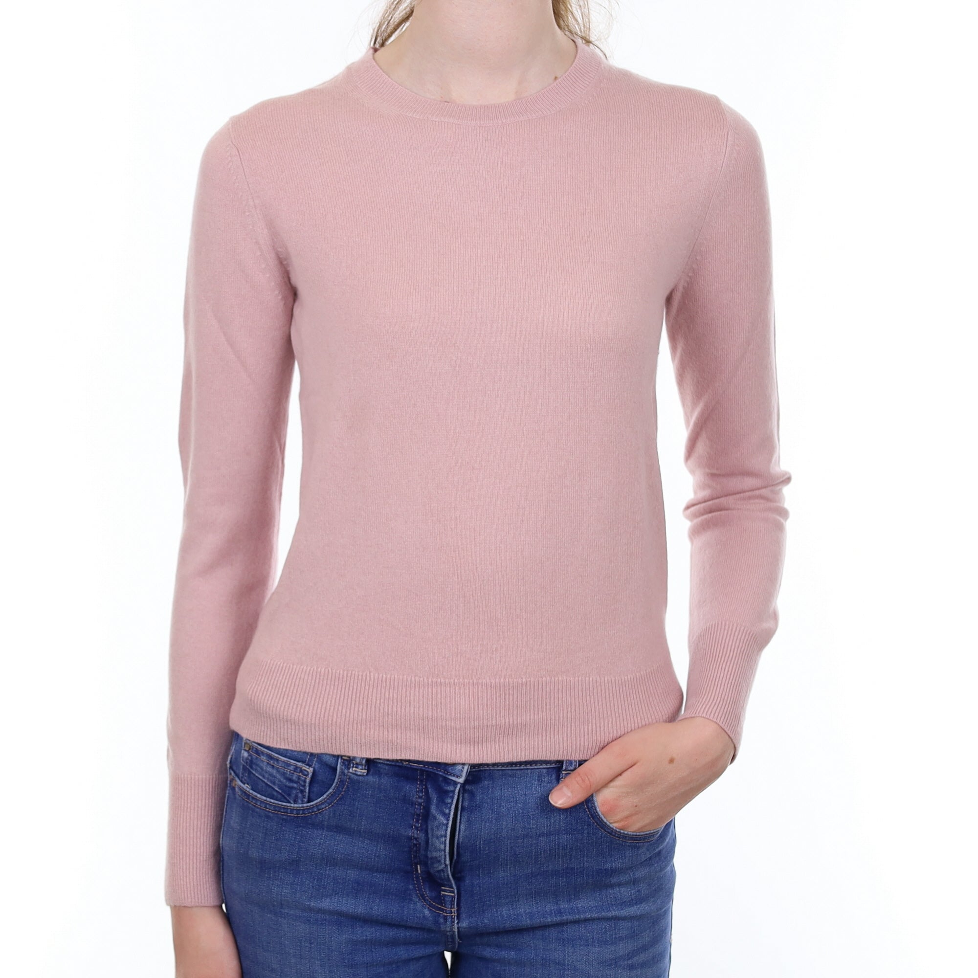 Pale Mauve Cashmere Crew Neck Jumper Extra Small