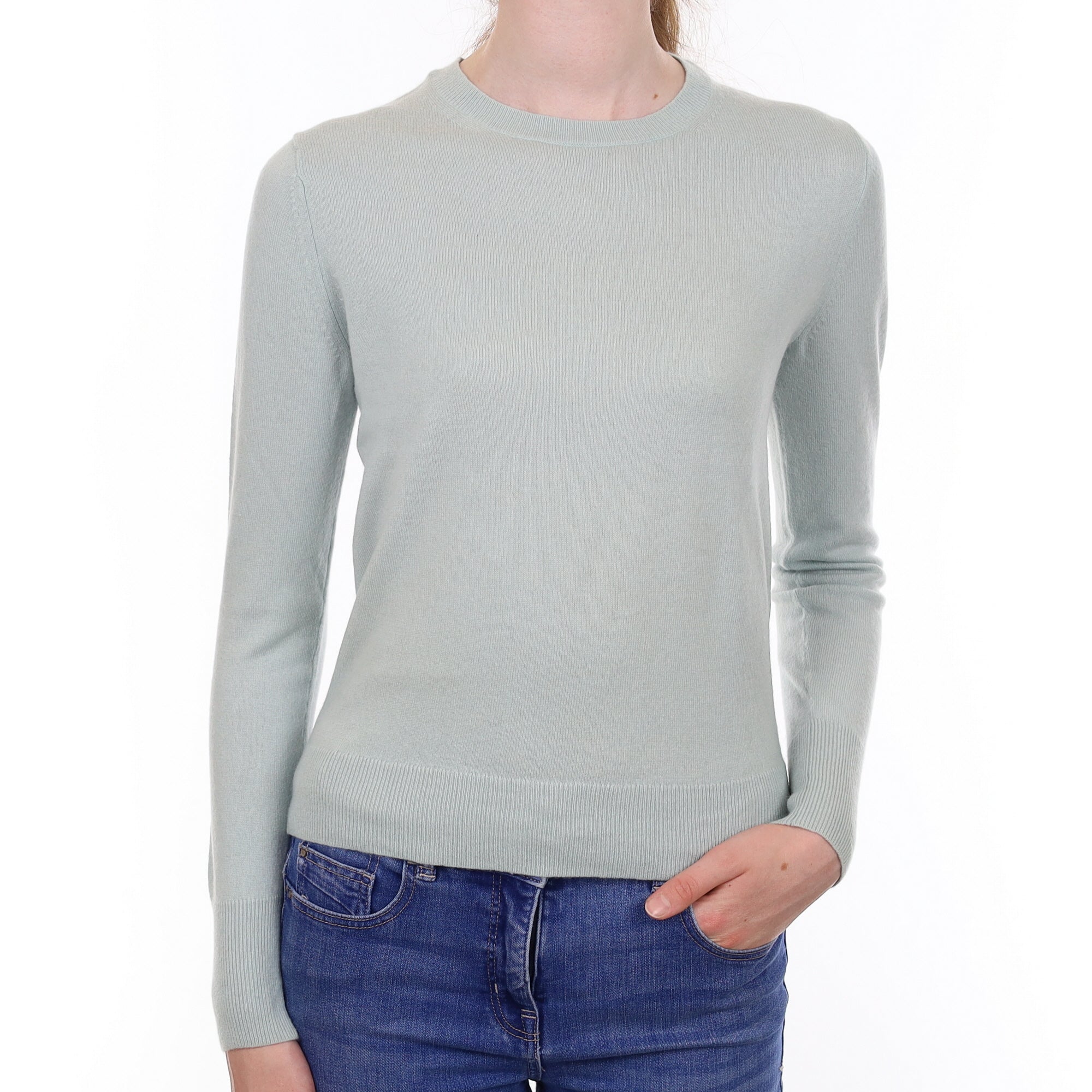Pale Blue Cashmere Crew Neck Jumper Extra Small