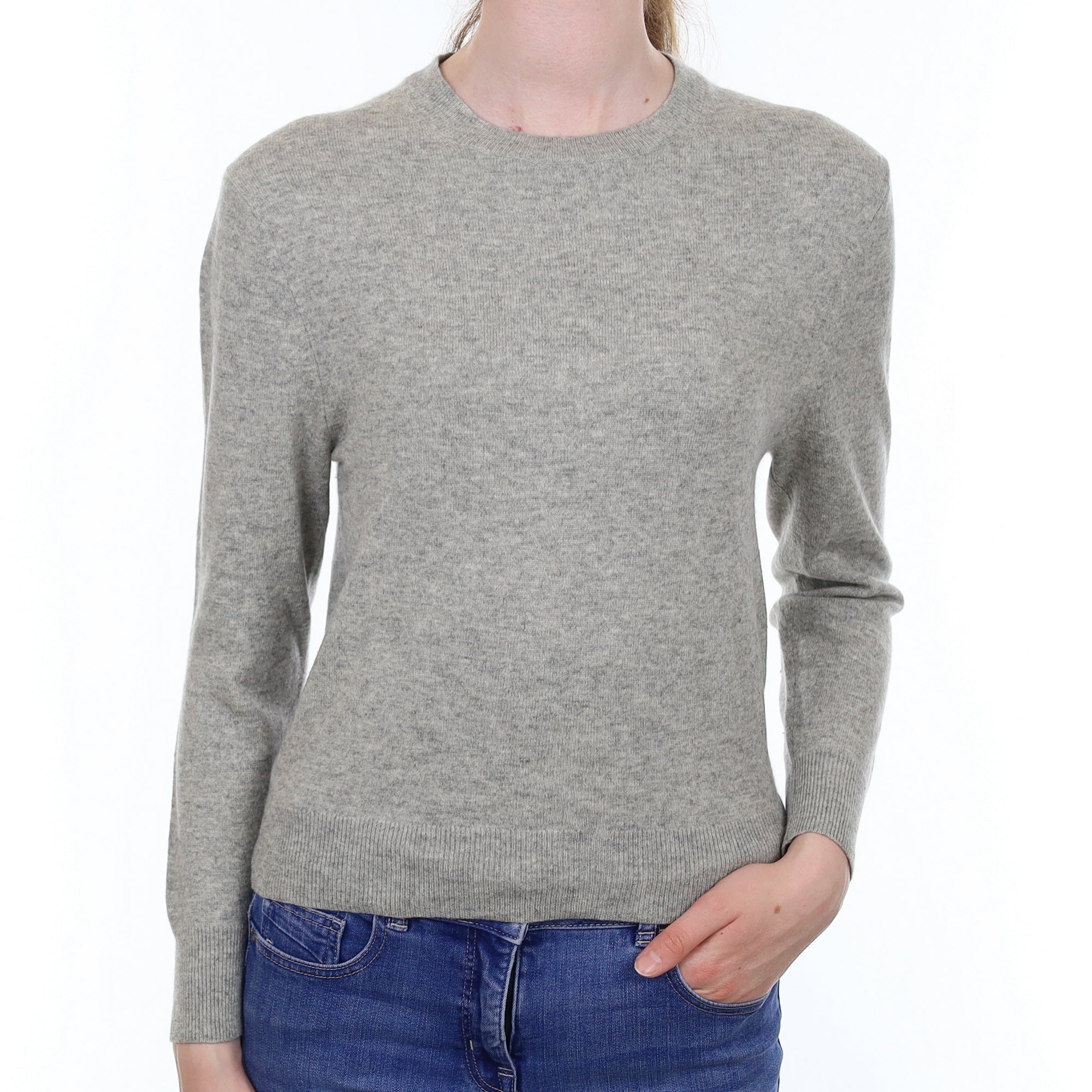 Smoke Grey Cashmere Crew Neck Jumper Extra Small