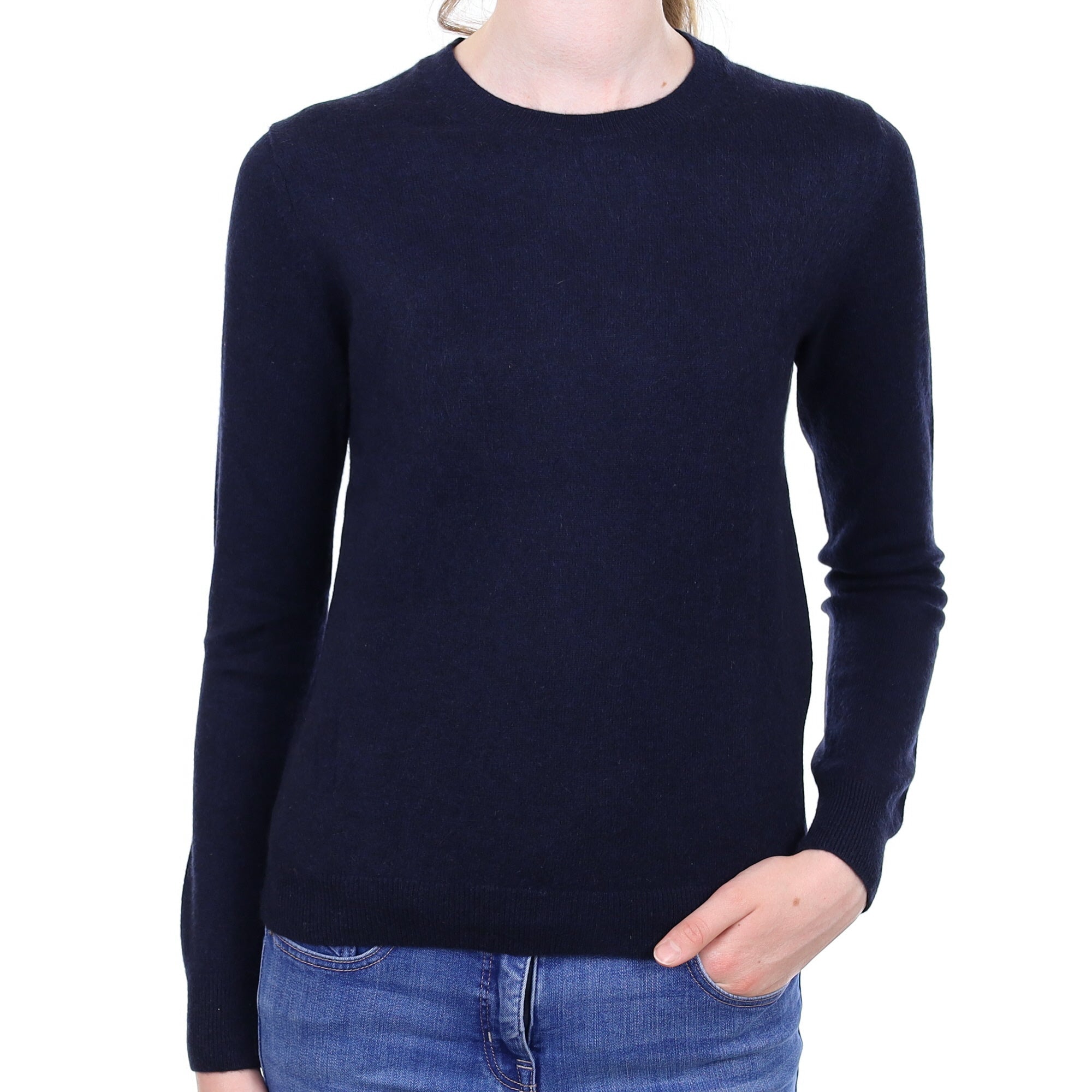 Navy Cashmere Crew Neck Jumper Extra Small