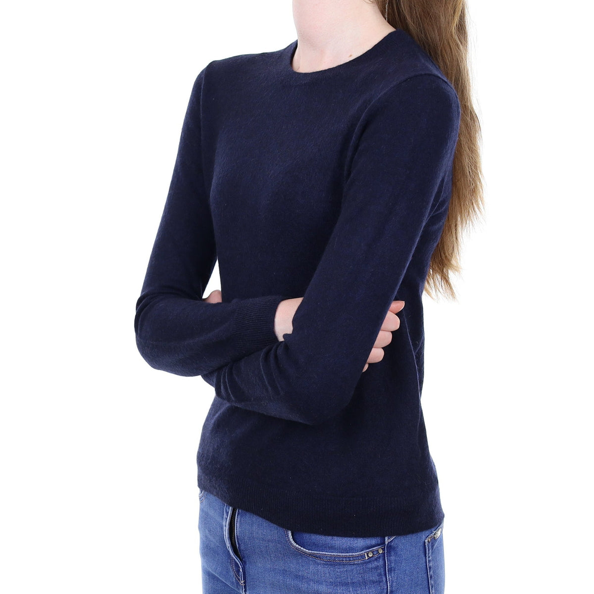 Navy Cashmere Crew Neck Jumper Extra Small