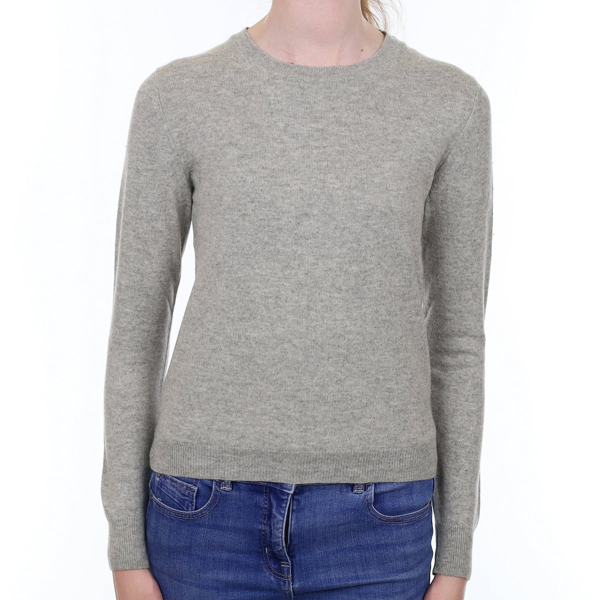 Smoke Grey Cashmere Crew Neck Jumper Extra Small
