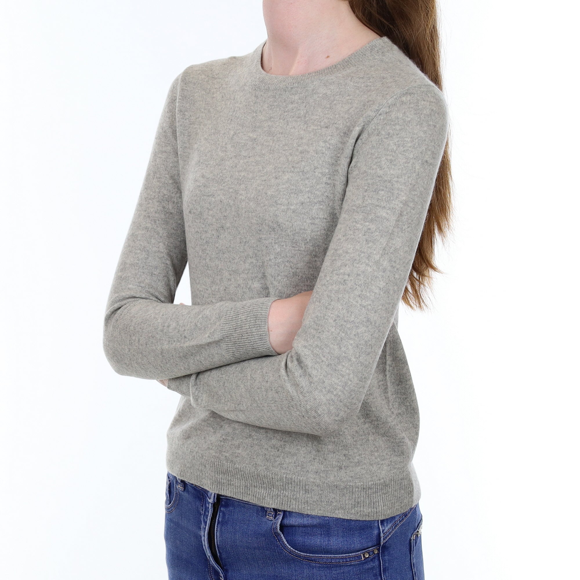 Smoke Grey Cashmere Crew Neck Jumper Extra Small