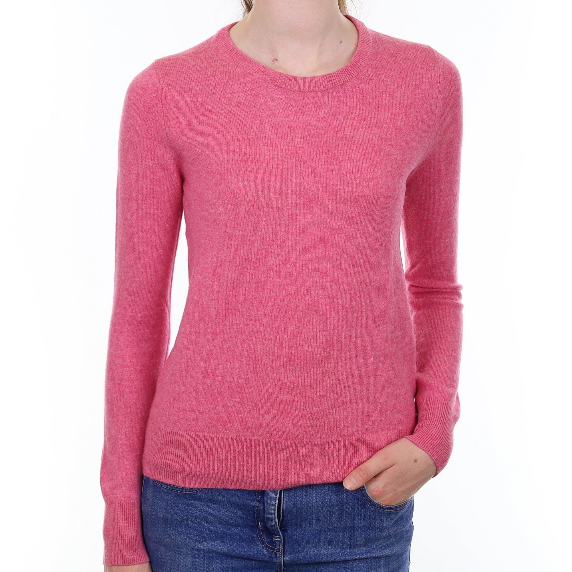 Sweat Pea Marl Cashmere Crew Neck Jumper Extra Small