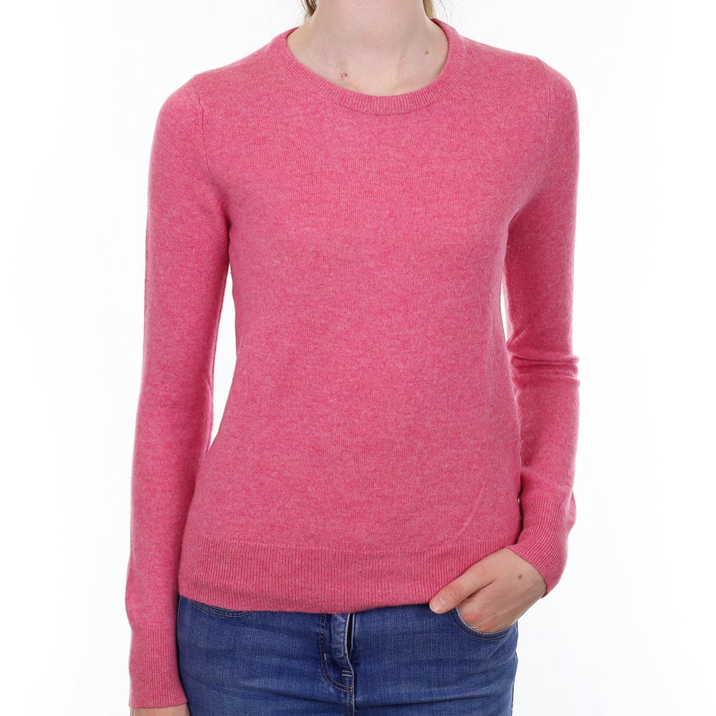 Sweat Pea Marl Cashmere Crew Neck Jumper Extra Small