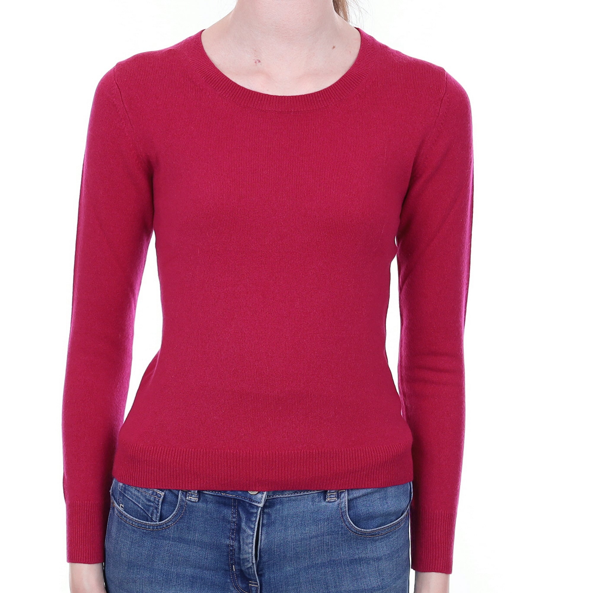 Cherry Pink Cashmere Crew Neck Jumper Extra Extra Small