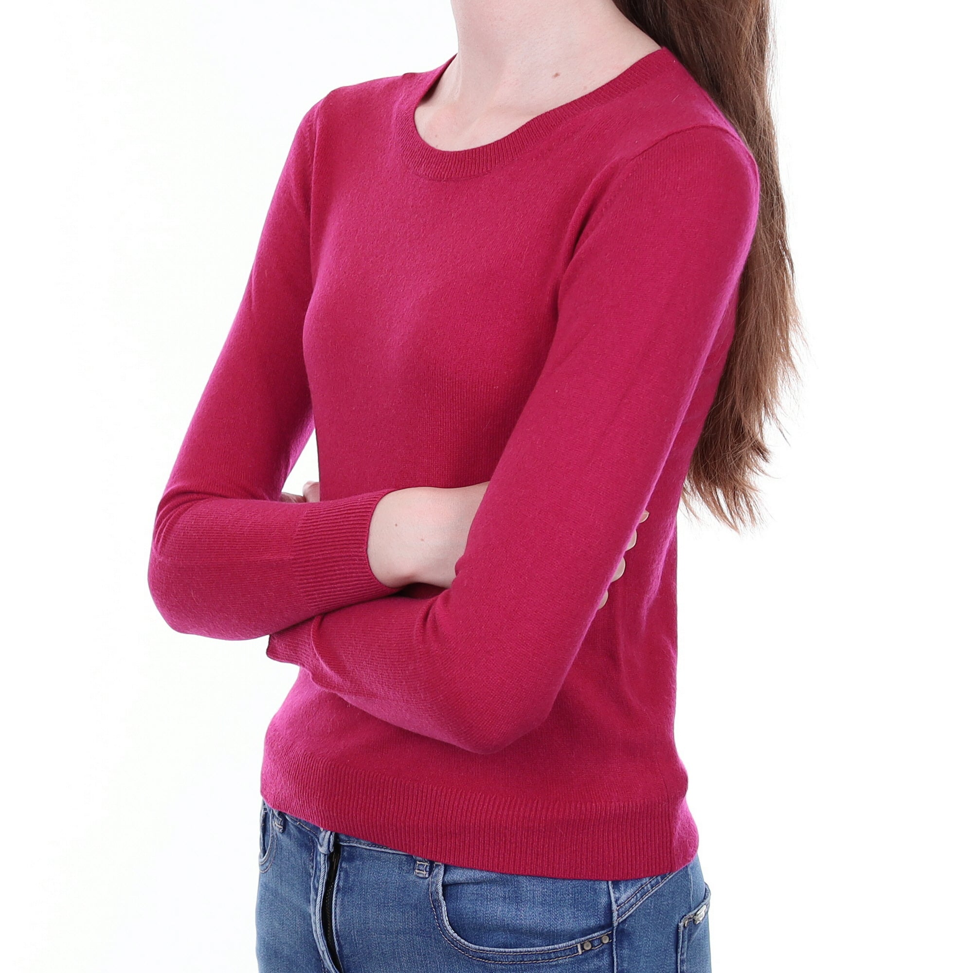 Cherry Pink Cashmere Crew Neck Jumper Extra Extra Small