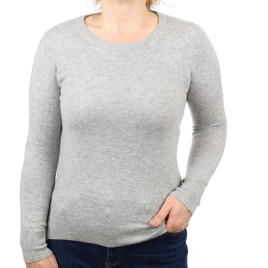 Smoke Grey Cashmere Crew Neck Jumper Medium
