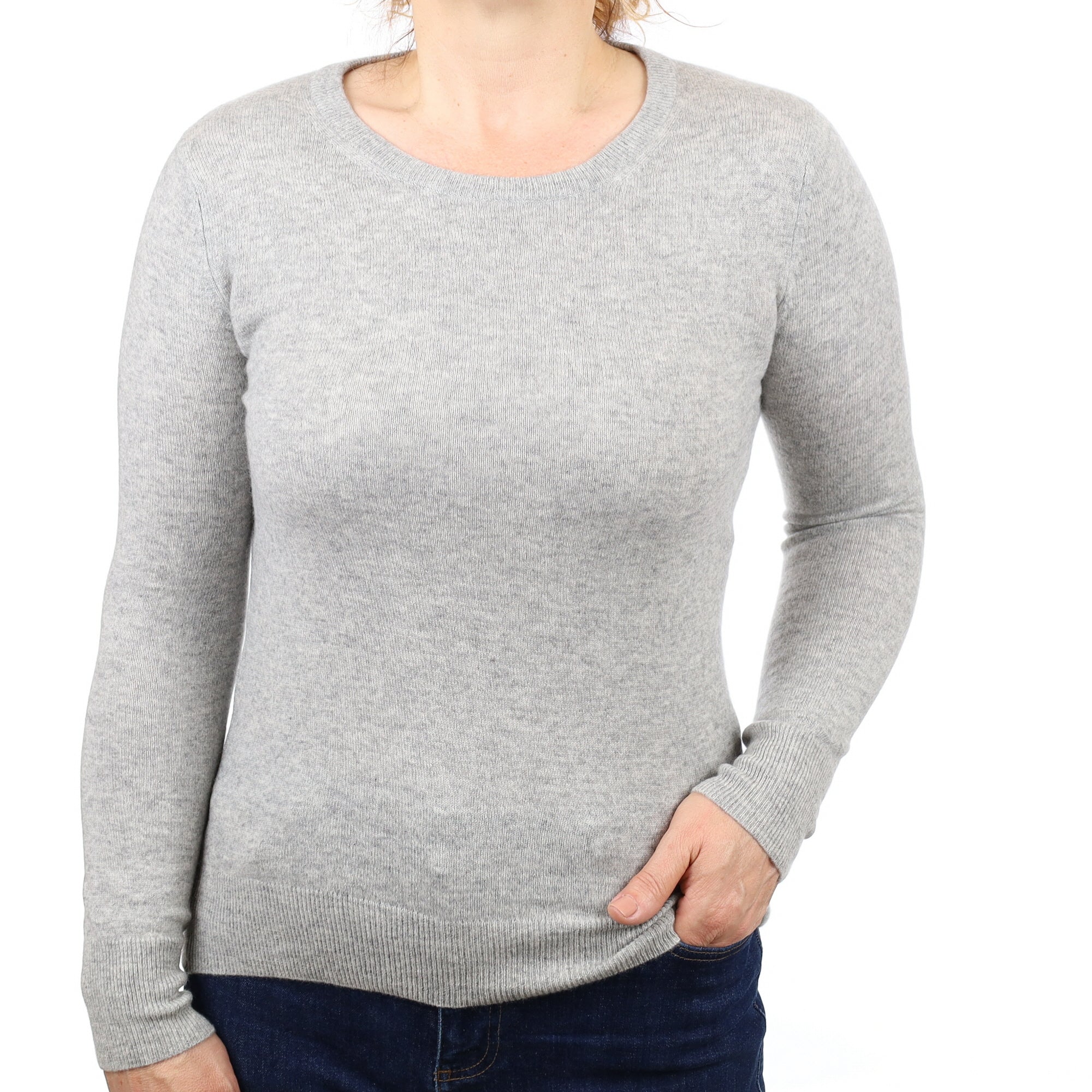 Smoke Grey Cashmere Crew Neck Jumper Medium
