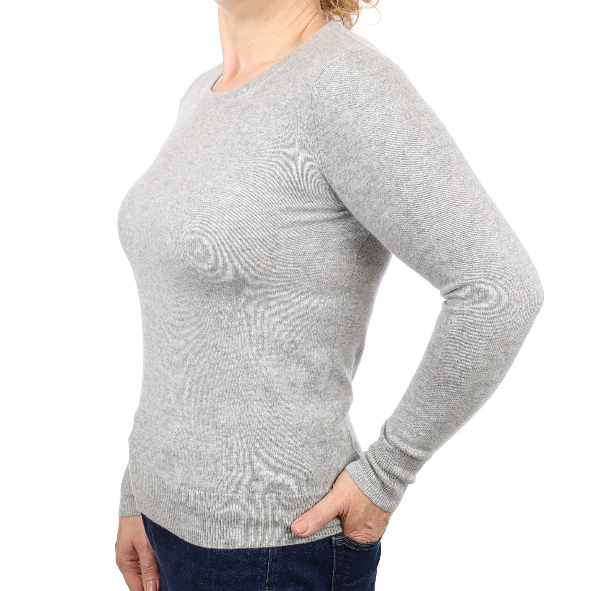 Smoke Grey Cashmere Crew Neck Jumper Medium
