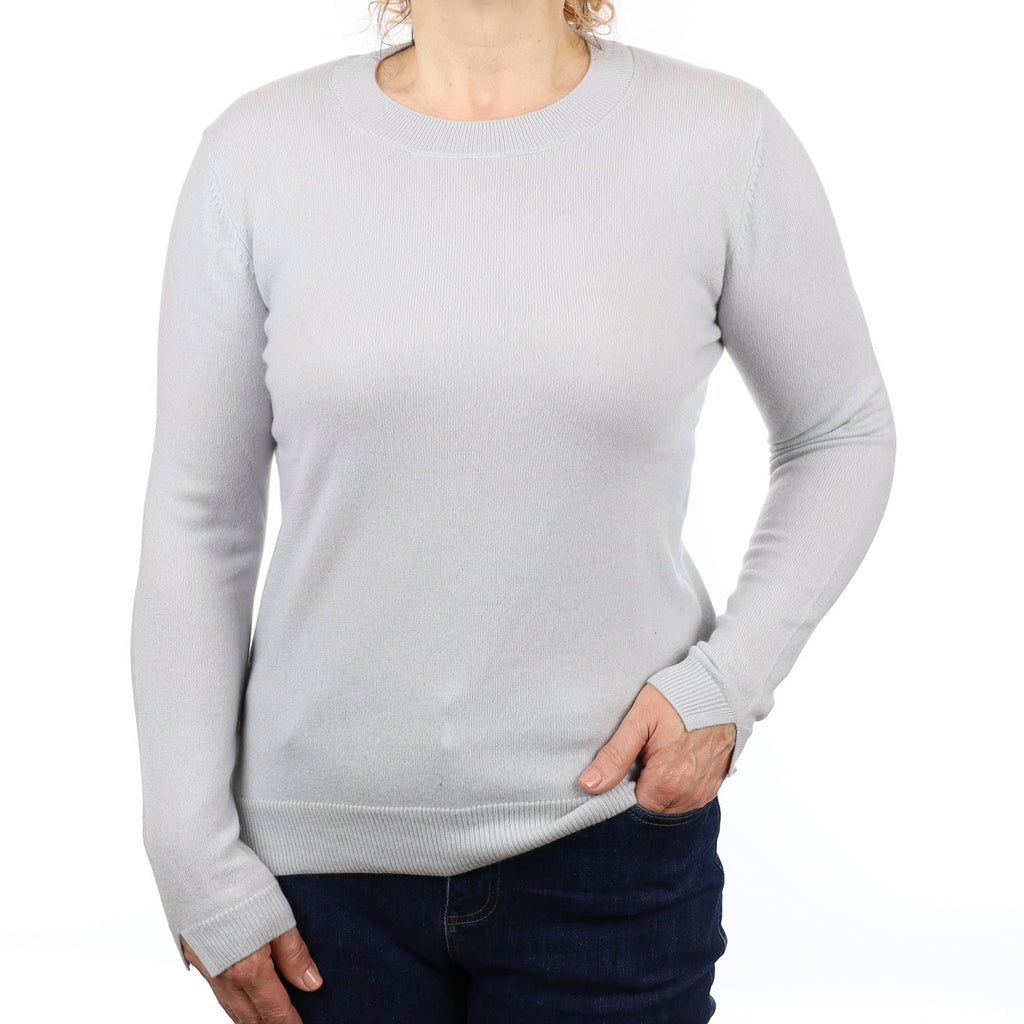 Dove Grey Cashmere Crew Neck Jumper Medium