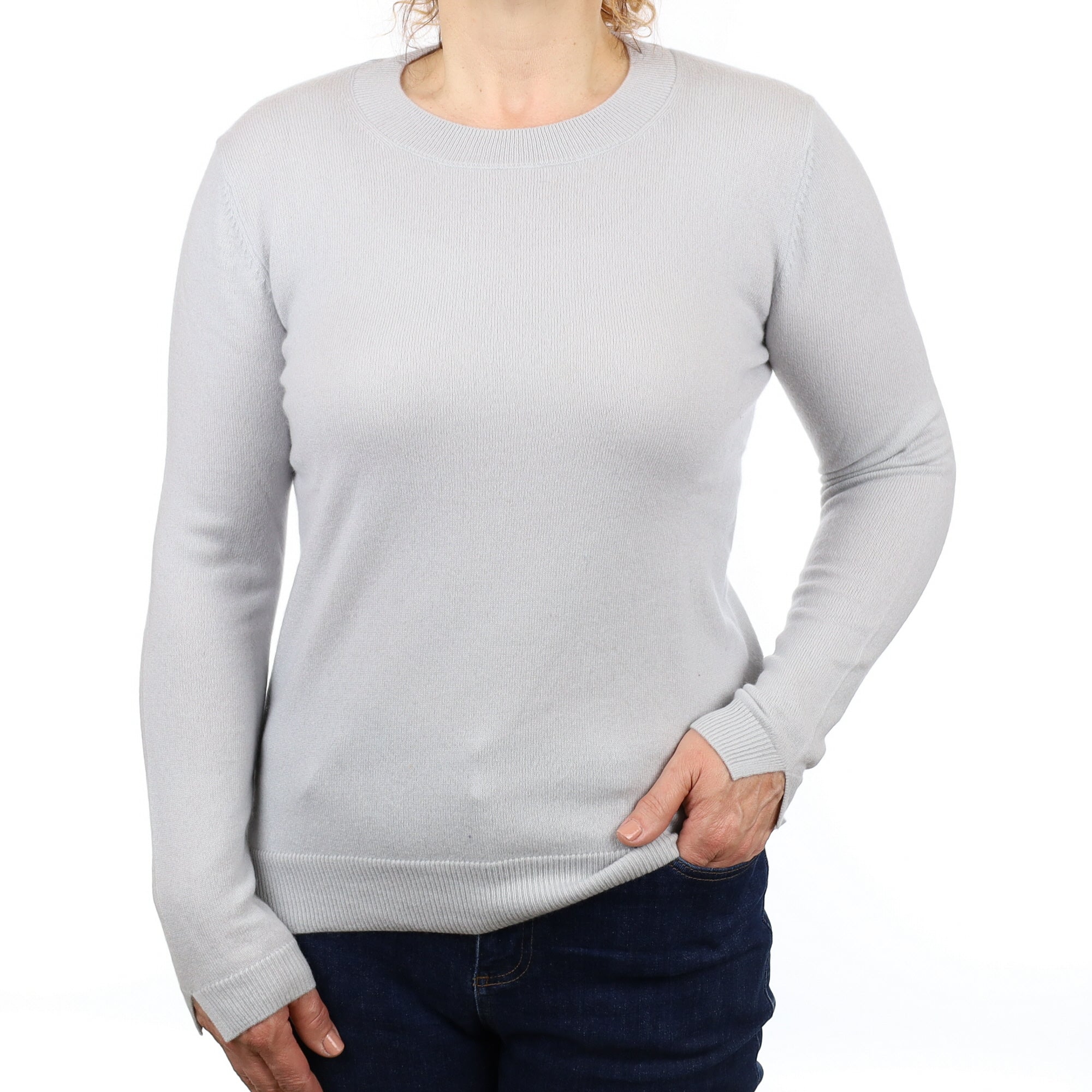 Dove Grey Cashmere Crew Neck Jumper Medium