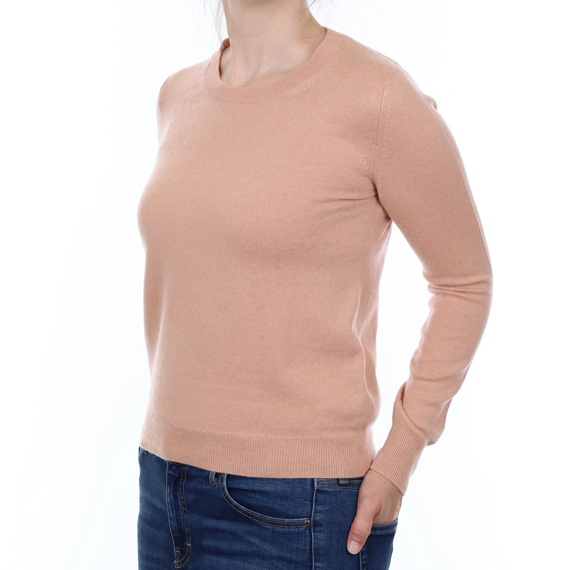 Nude Pink Cashmere Crew Neck Jumper Small