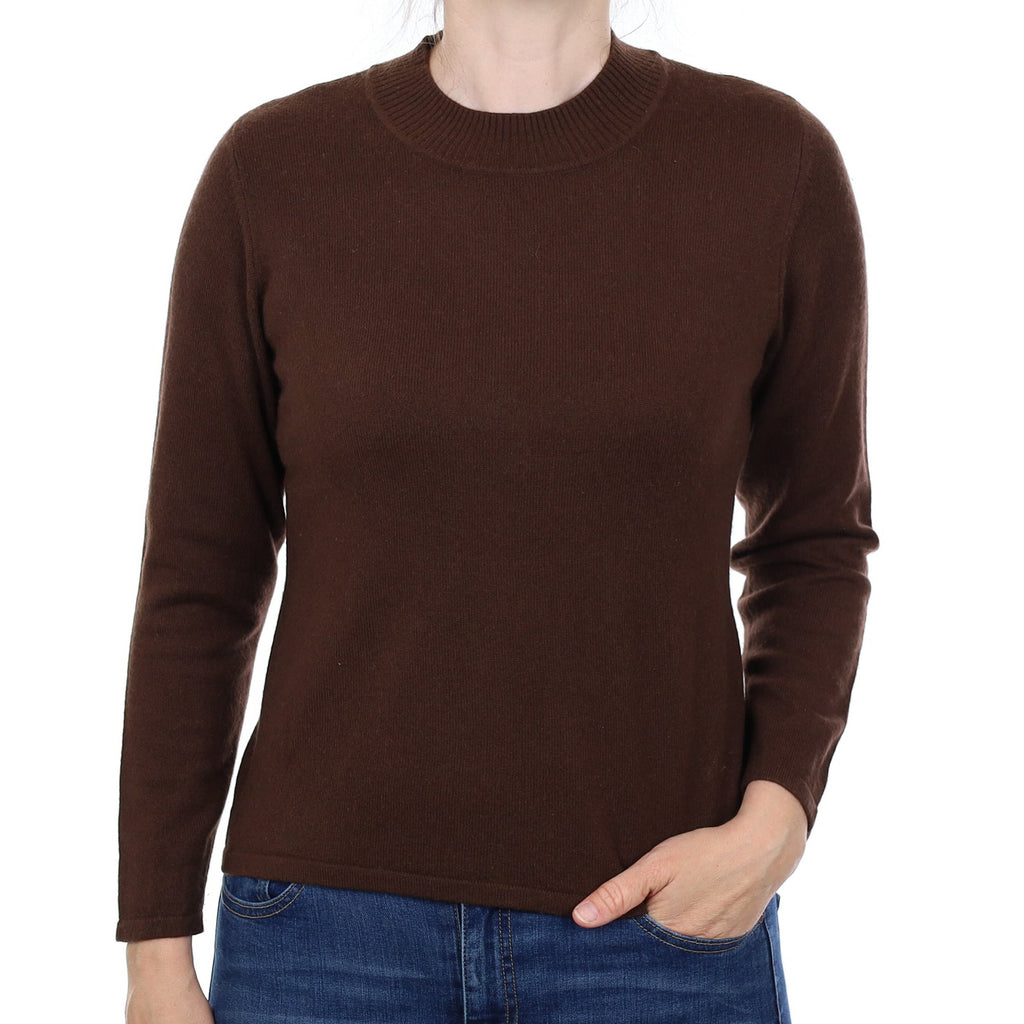 Chocolate Brown Cashmere Turtleneck Jumper Small