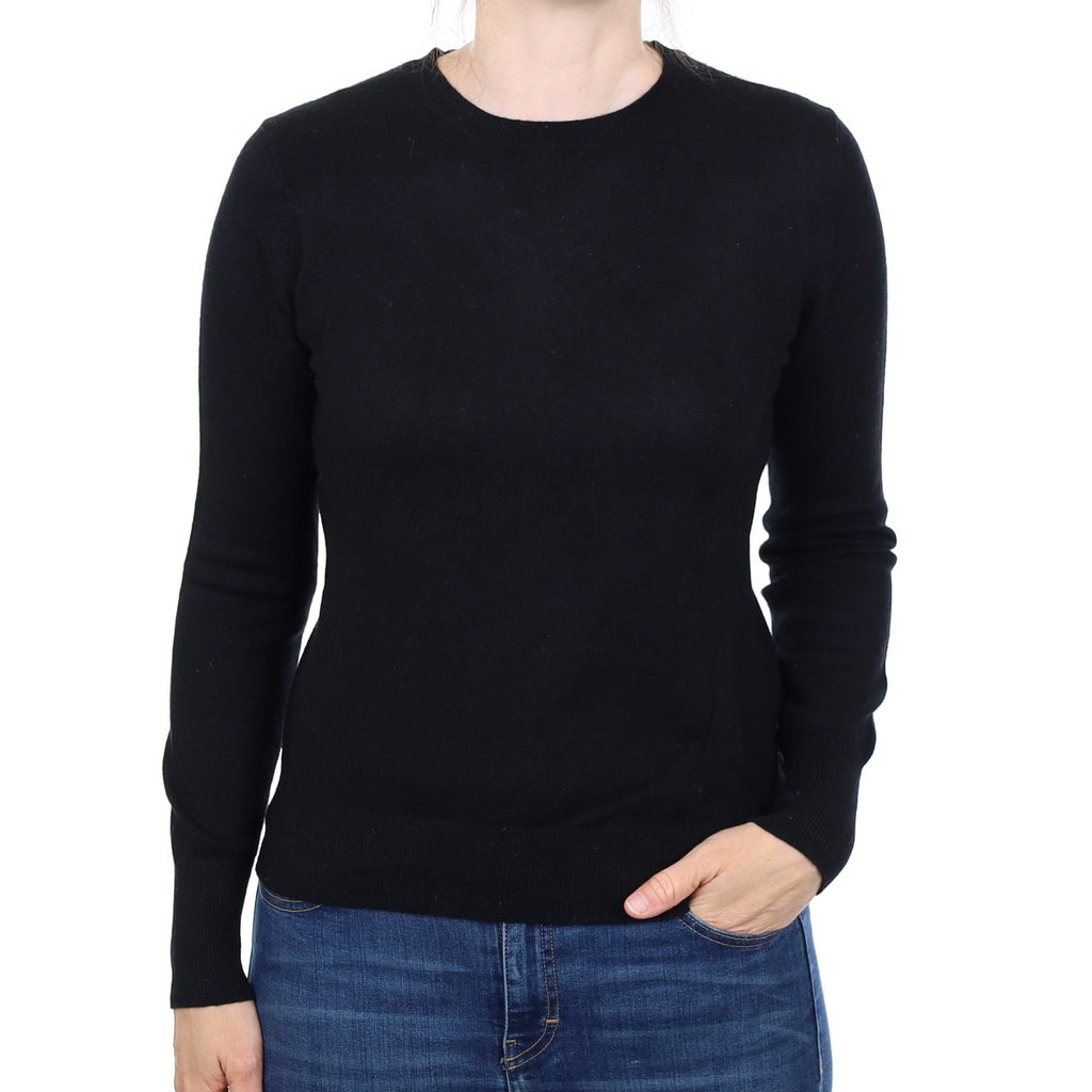 Black Cashmere Crew Neck Jumper Small