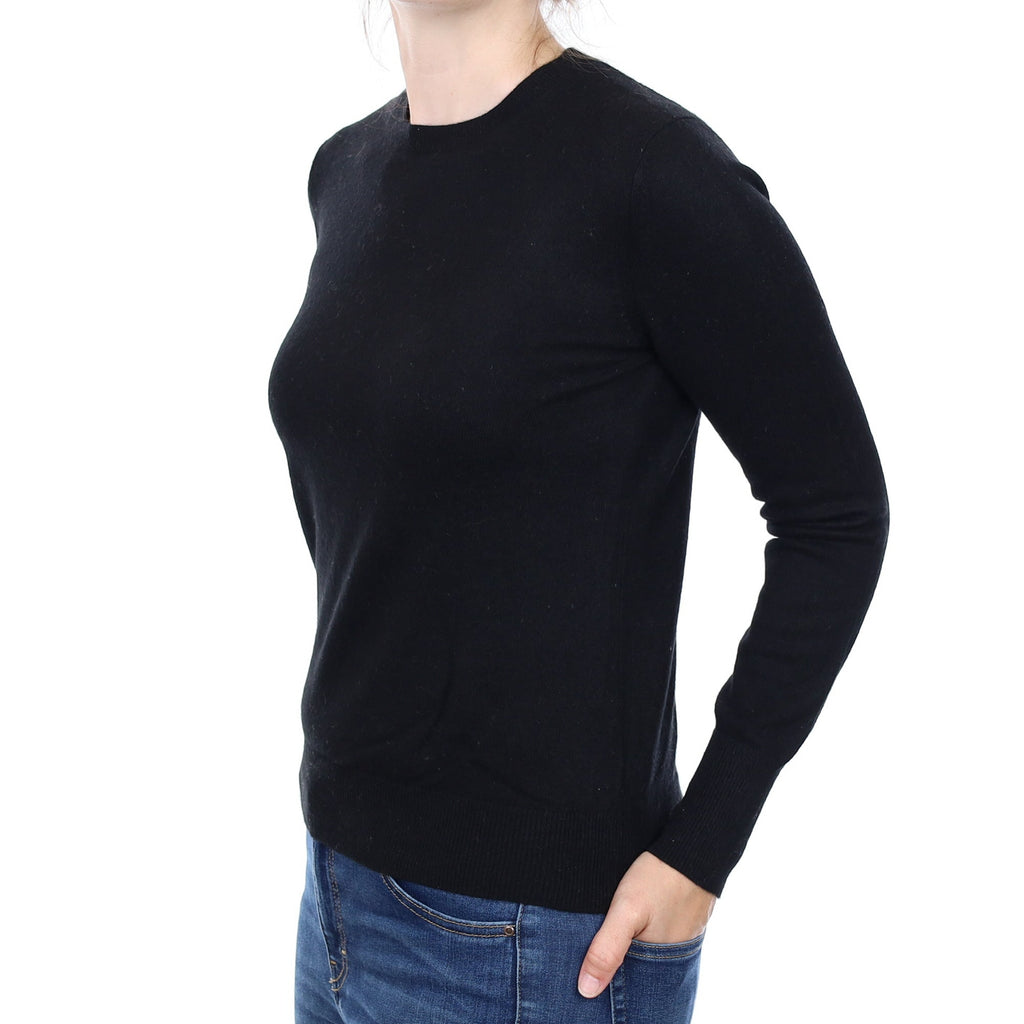 Black Cashmere Crew Neck Jumper Small