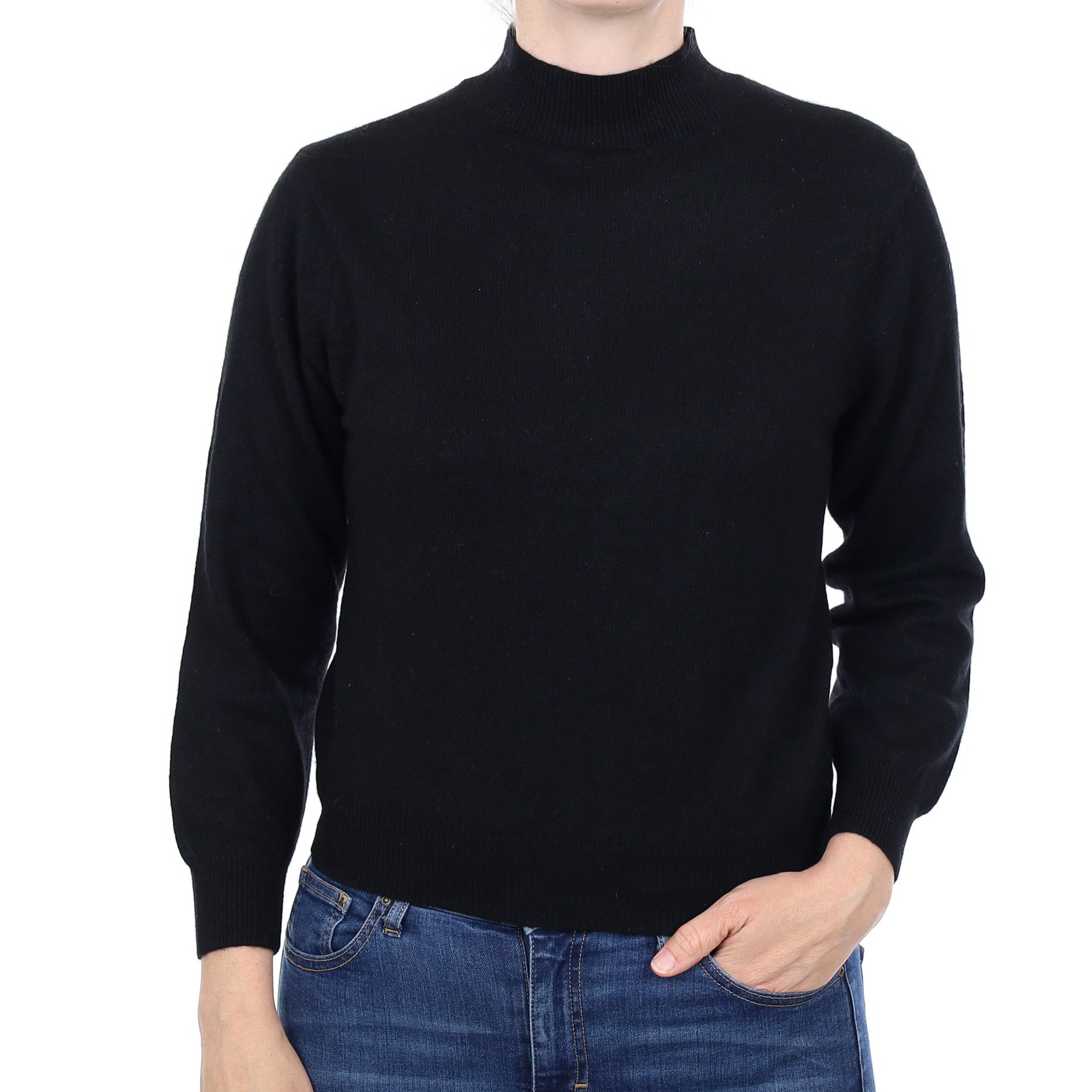 Black Cashmere Turtleneck Jumper Small