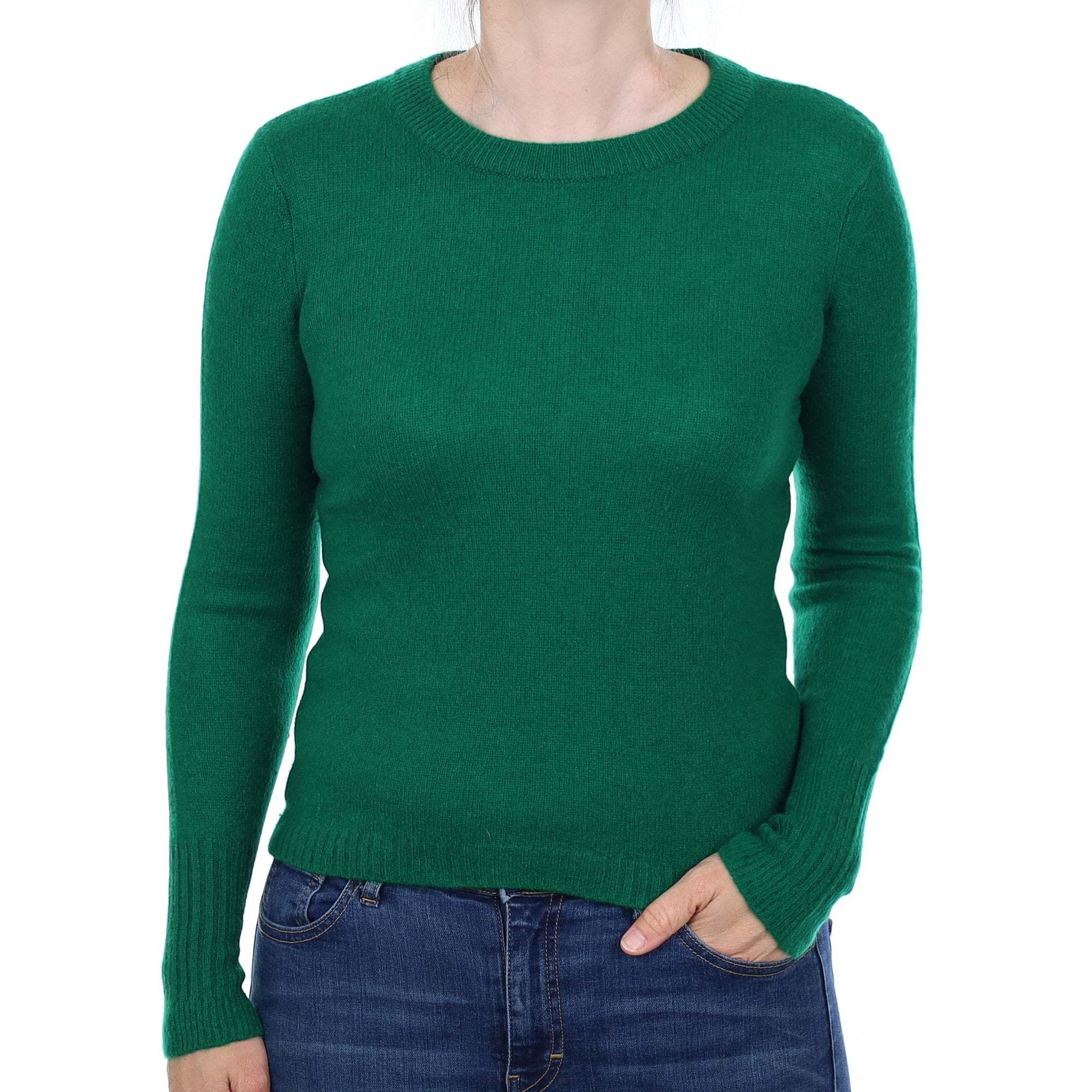 Jigsaw Shamrock Green Cashmere Crew Neck Jumper Small
