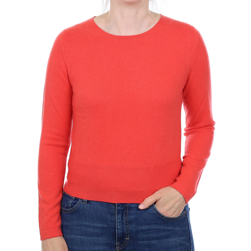 Watermelon Orange Cashmere Crew Neck Jumper Small