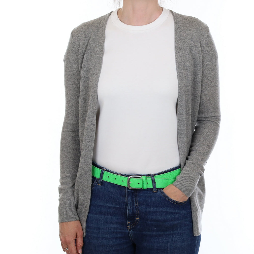 Ash Grey Cashmere Edge to Edge Cardigan with Pockets Small