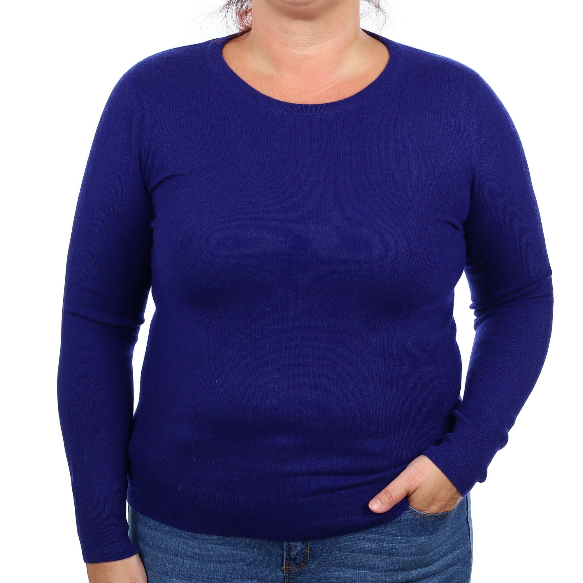 Admiral Blue Cashmere Crew Neck Jumper Large
