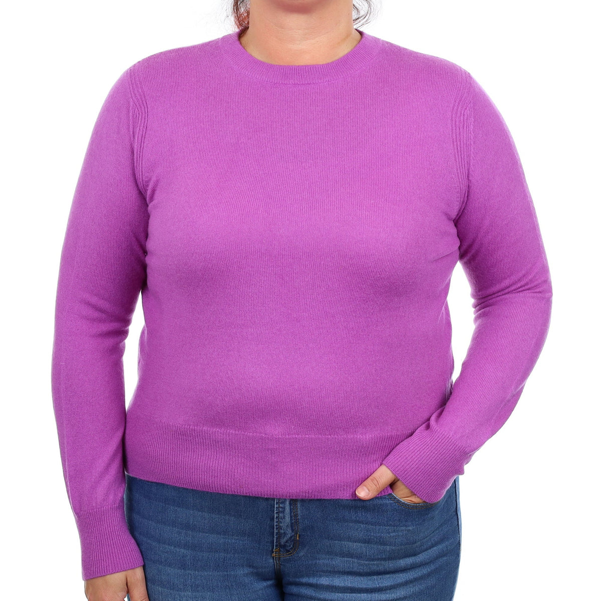 Violet Purple Cashmere Crew Neck Jumper Large