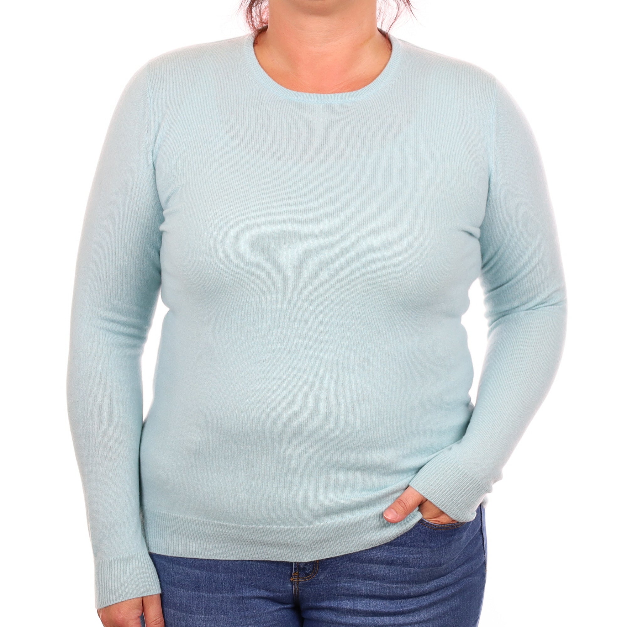 Mint Green Cashmere Crew Neck Jumper Large