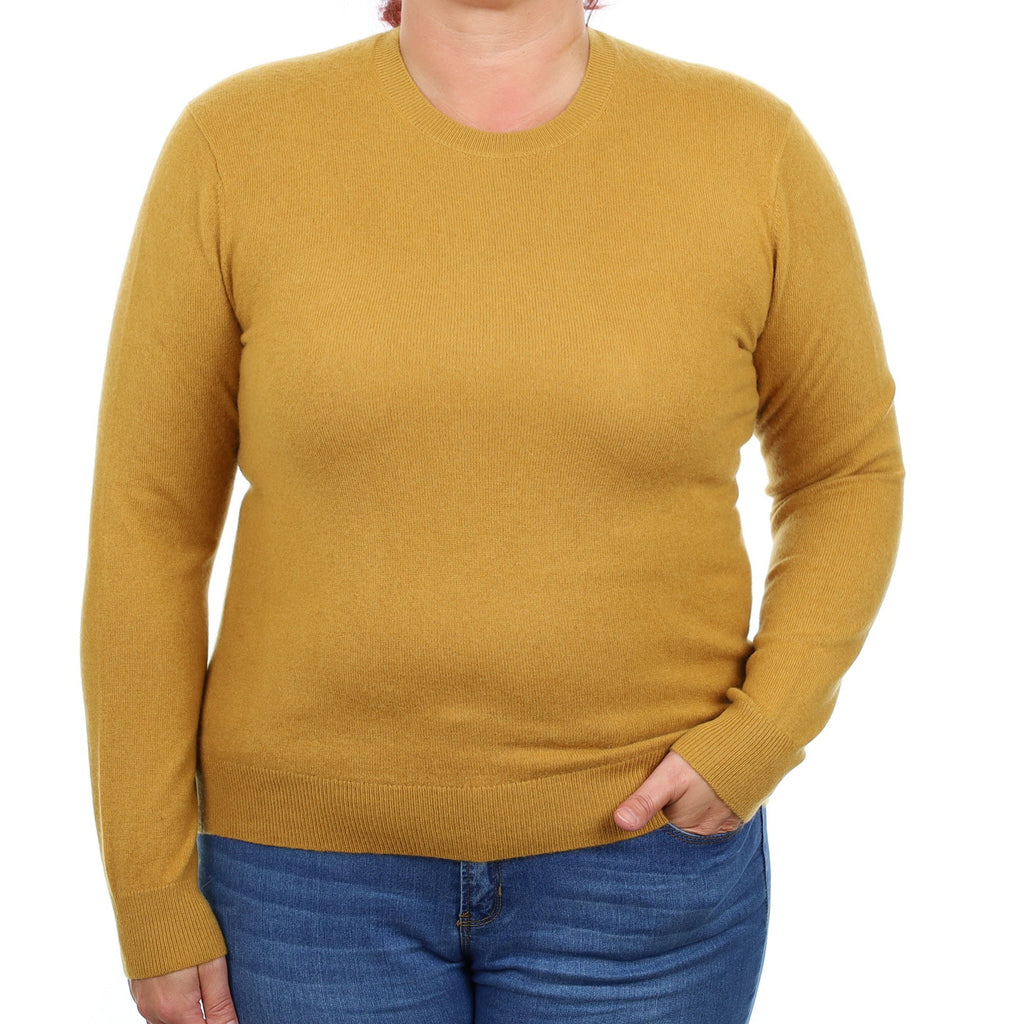 Dijon Mustard Cashmere Crew Neck Jumper Large