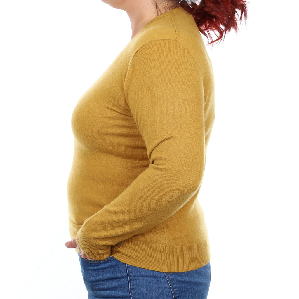 Dijon Mustard Cashmere Crew Neck Jumper Large