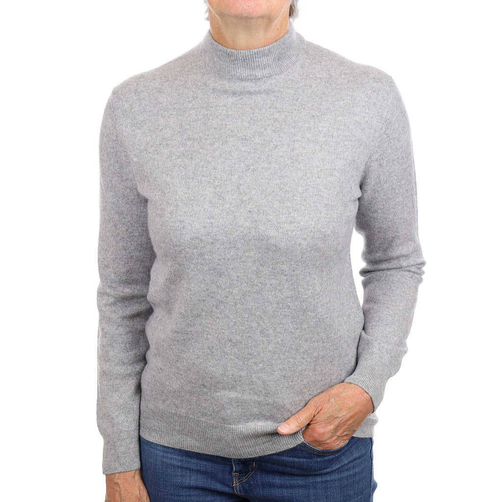 Smoke Grey Cashmere Turtleneck Jumper Medium