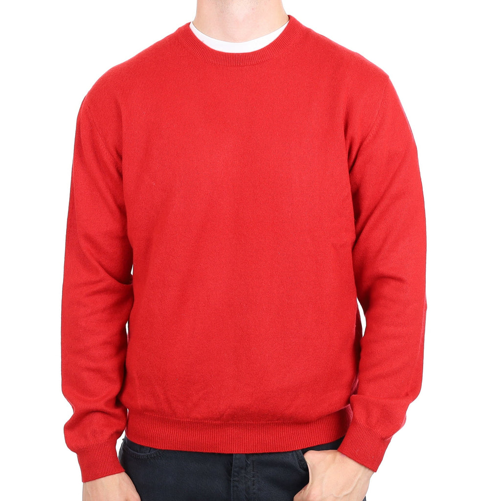 Men's Scarlett Red Cashmere Crew Neck Jumper XL
