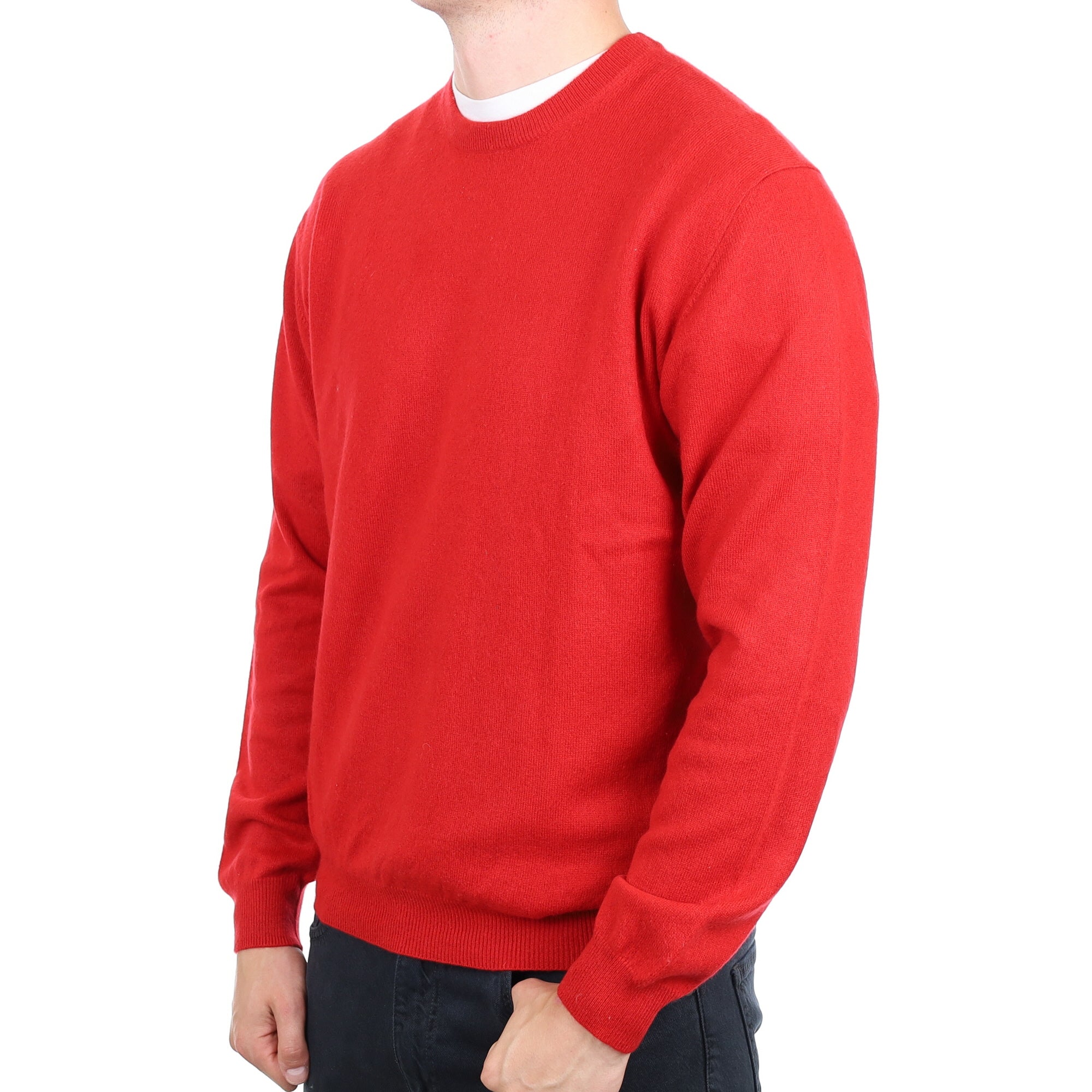 Men's Scarlett Red Cashmere Crew Neck Jumper XL
