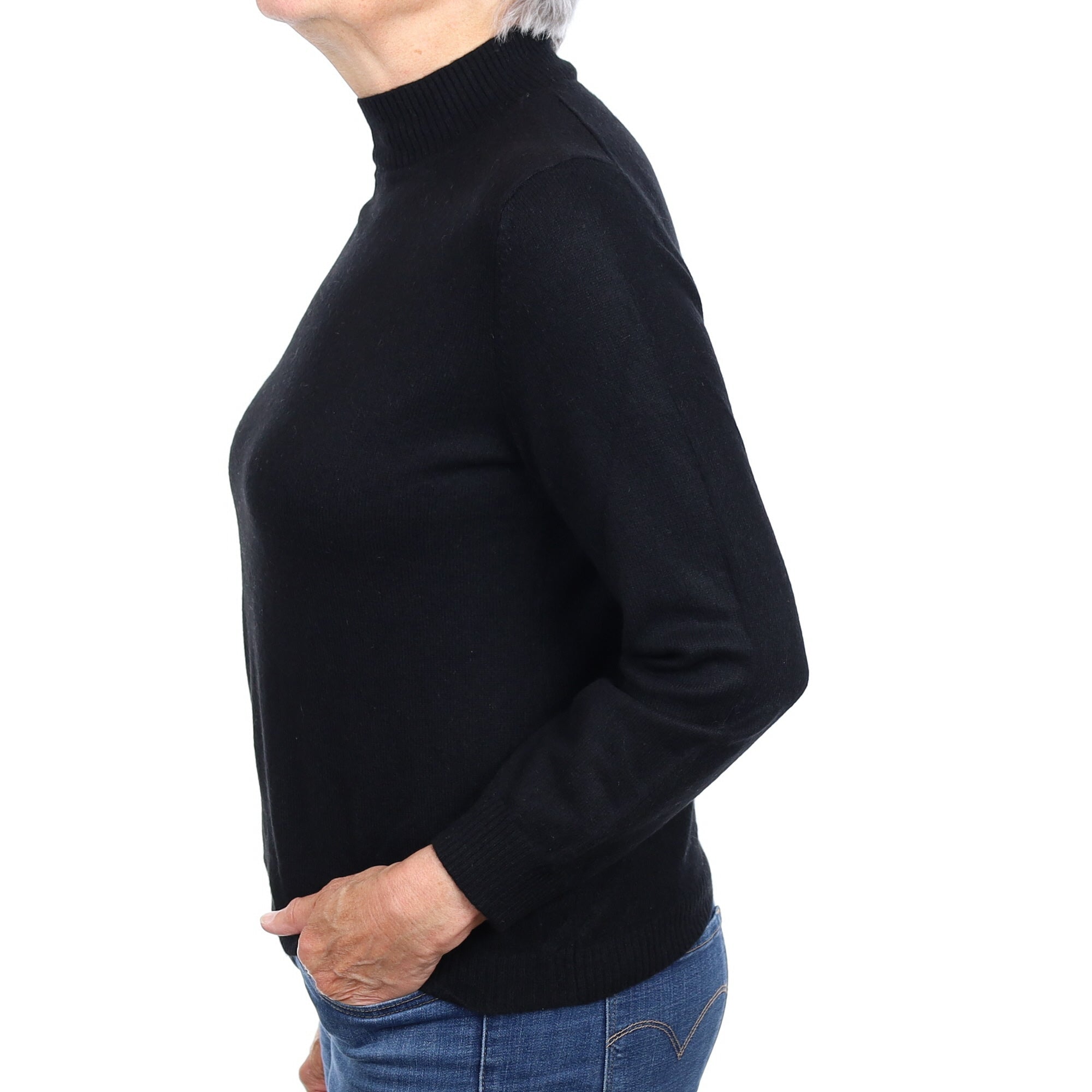 Black Cashmere Turtleneck Jumper Medium