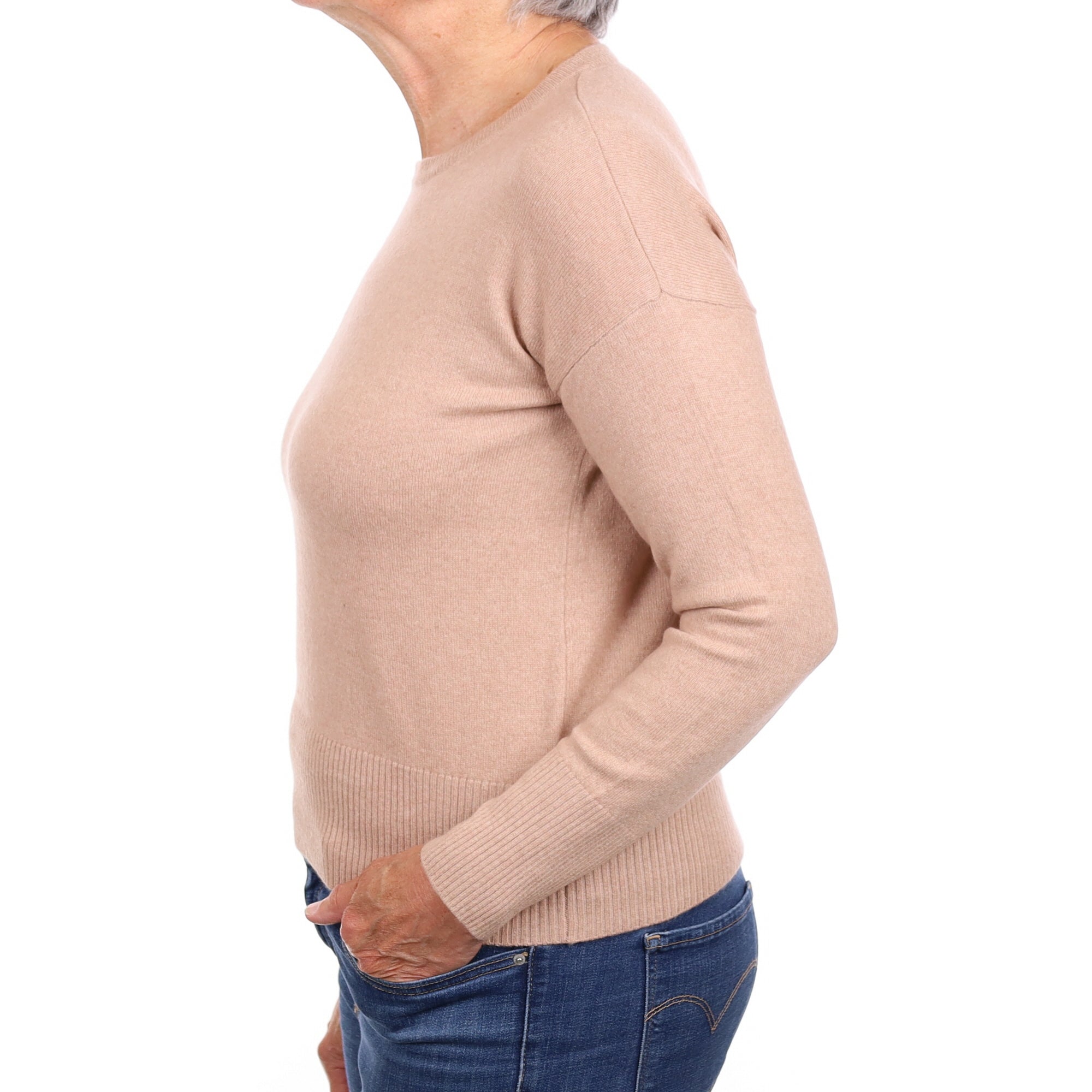 Nude Pink Cashmere Crew Neck Jumper Medium